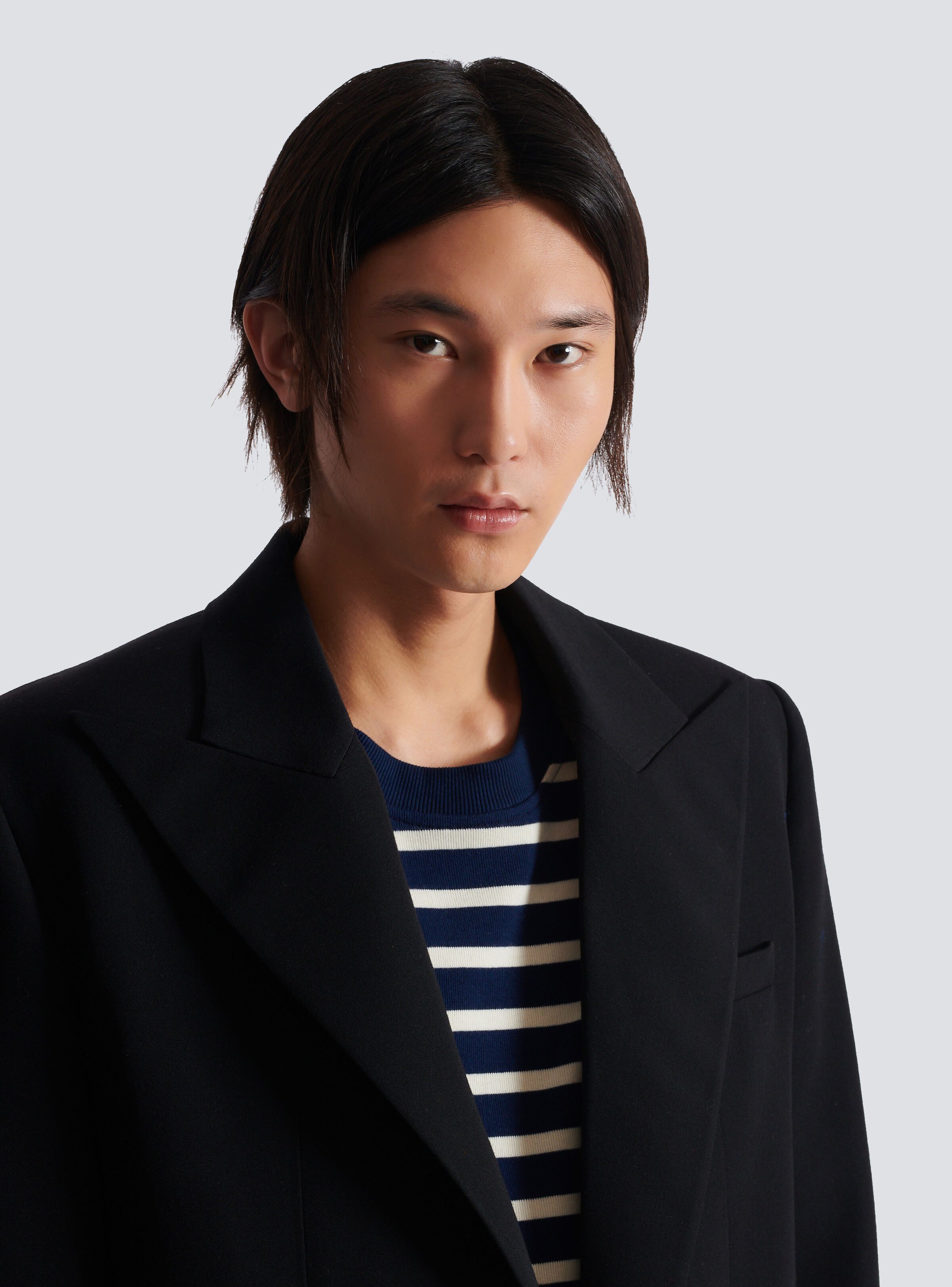 Long coat in grain de poudre wool - 8