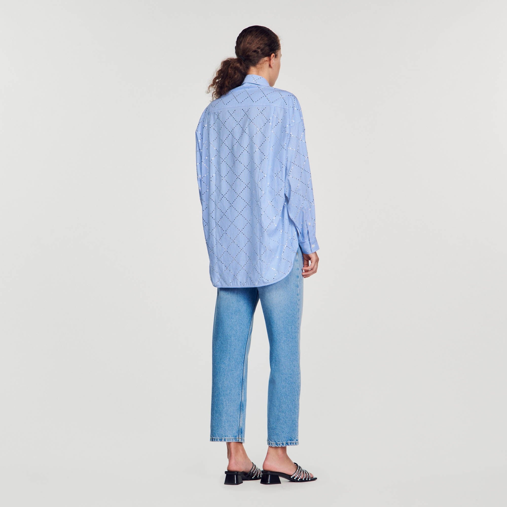 OVERSIZED SHIRT WITH RHINESTONES - 6