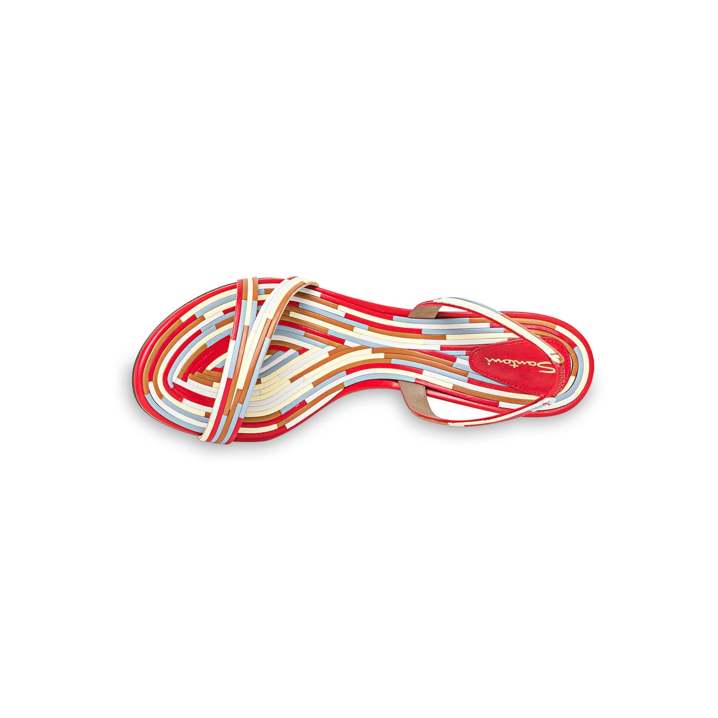 Women's multicolor leather high-heel sandal - 5