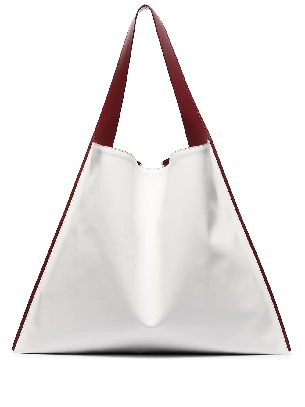 contrast trim oversized tote bag - 1