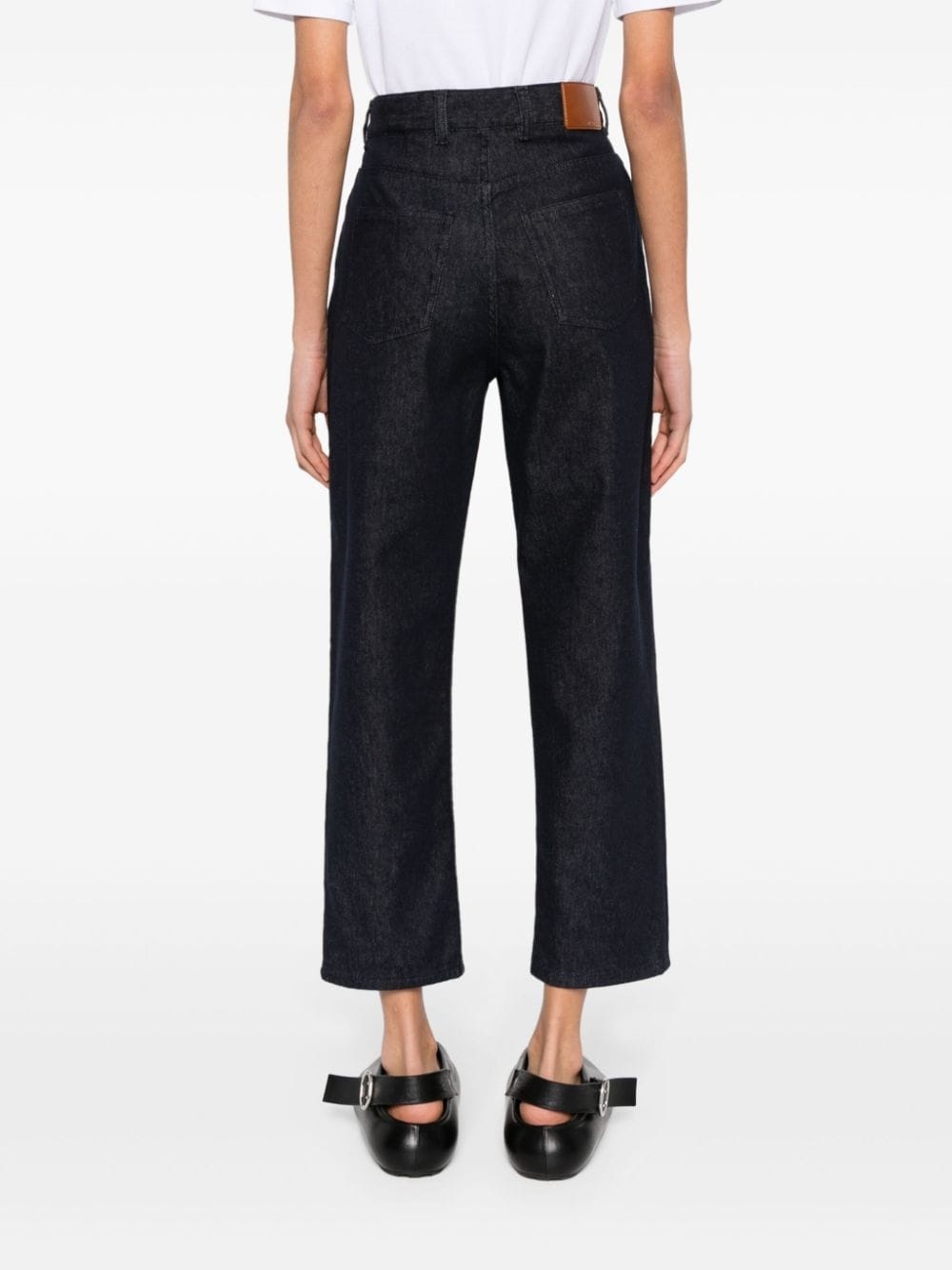 logo-patch tapered-leg jeans - 4