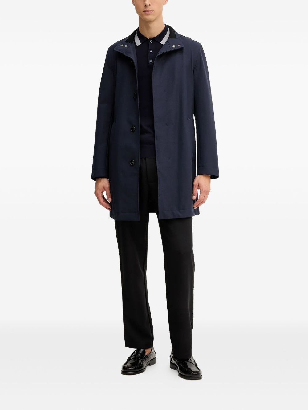 high-neck buttoned coat - 2
