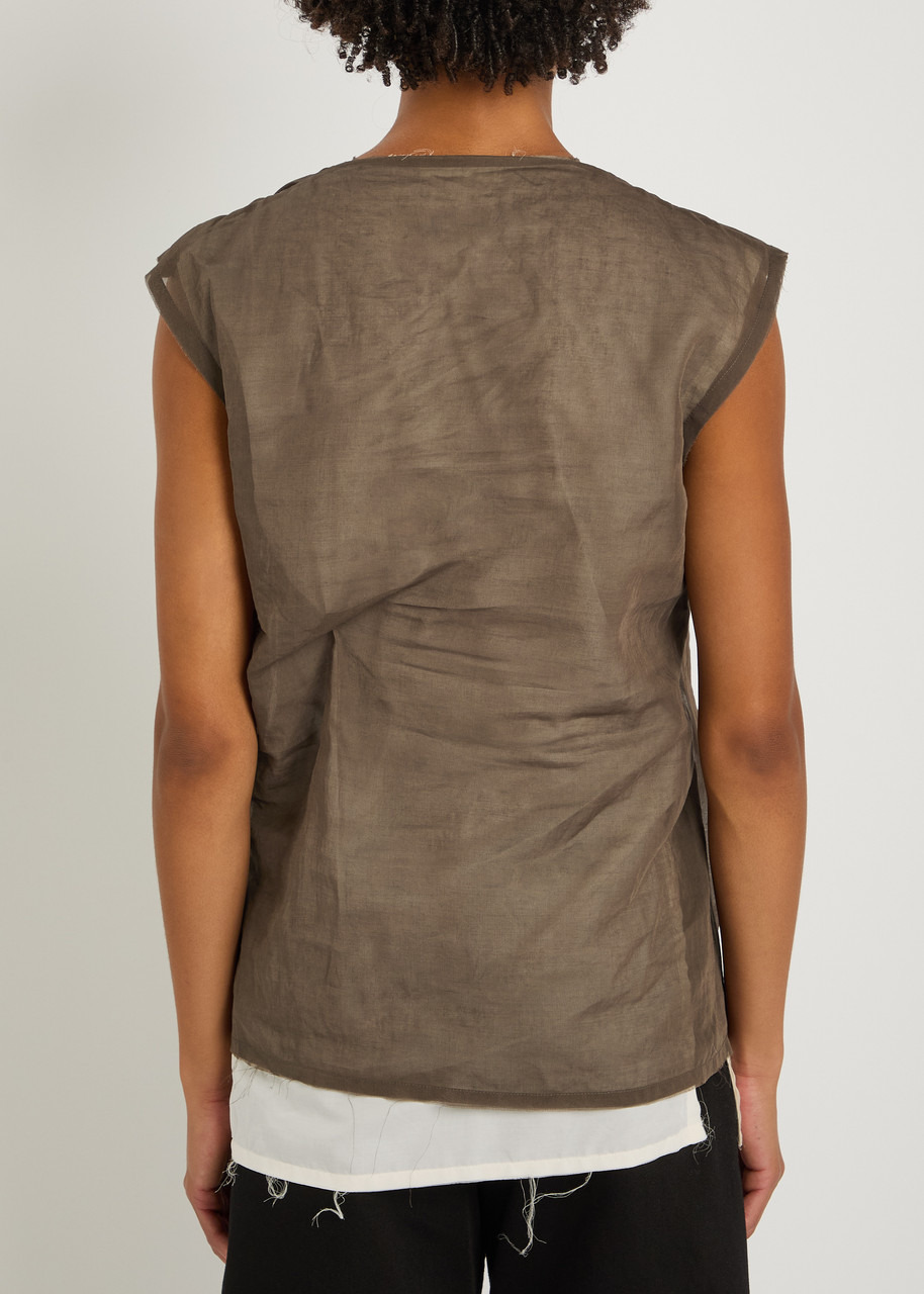 The Row Inawa Gathered Cotton-organza top - 3