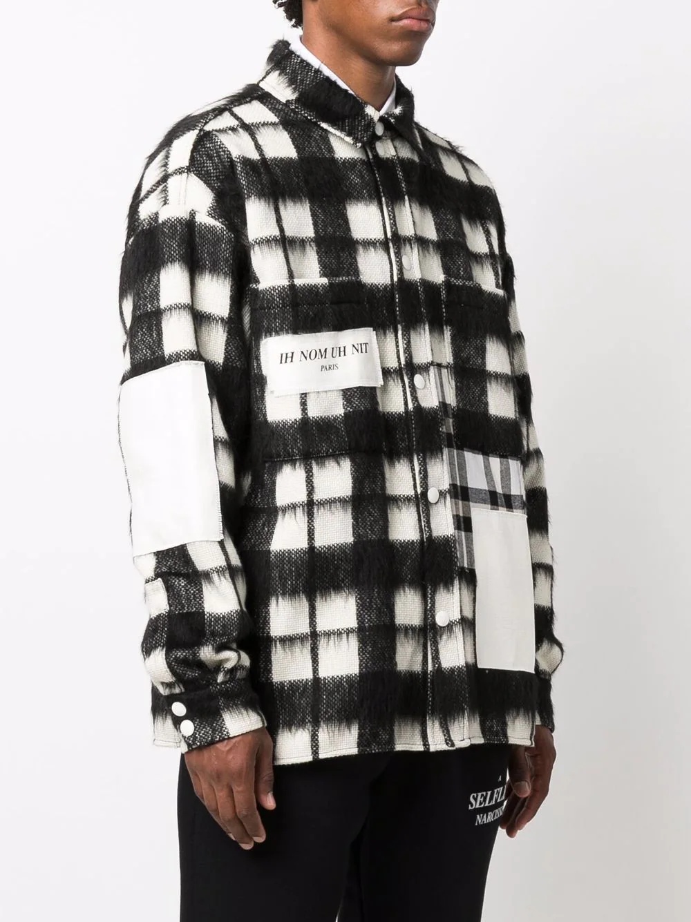 logo-patch checked shirt - 3