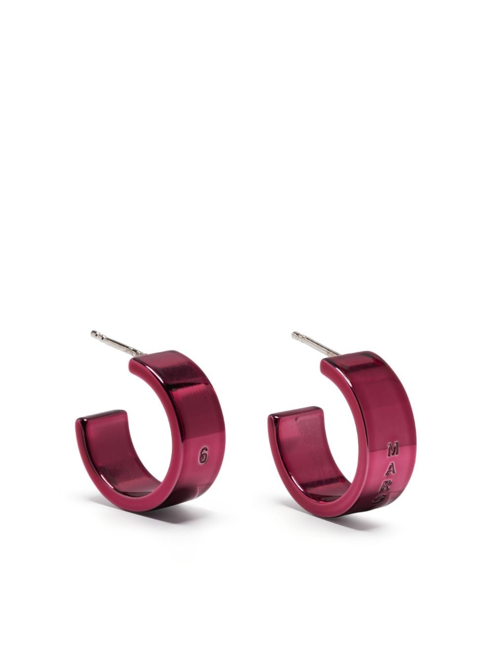 embossed-logo hoop earrings - 1