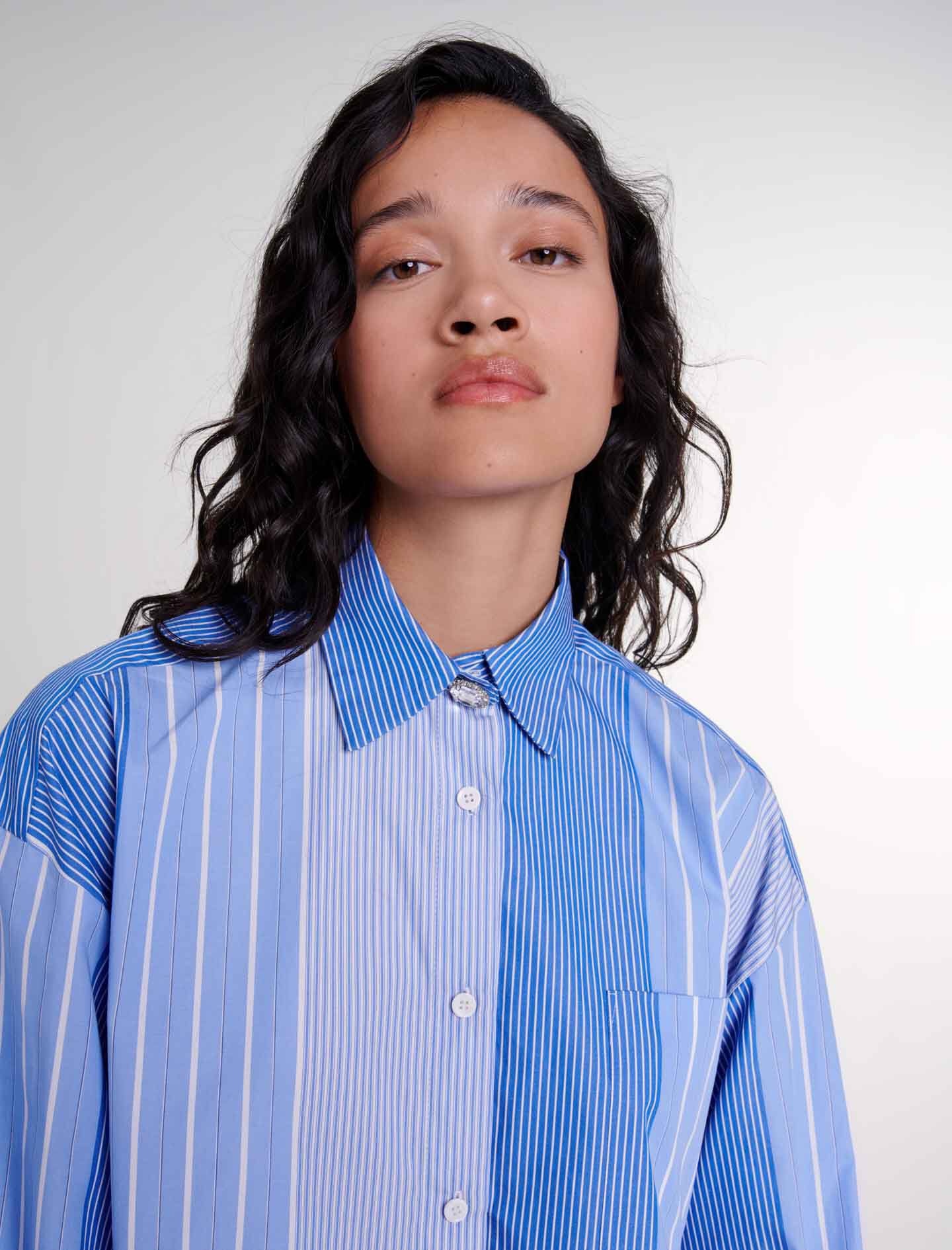 Striped patchwork shirt - 6