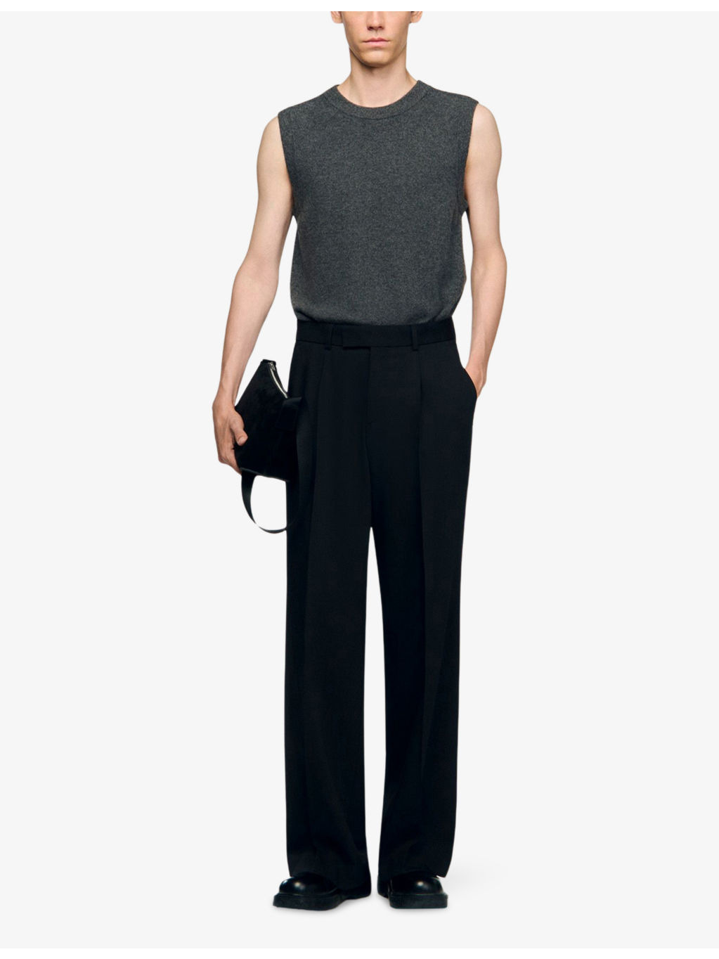 Wide-Leg Pressed-Pleat Stretch-Wool Trousers - 2