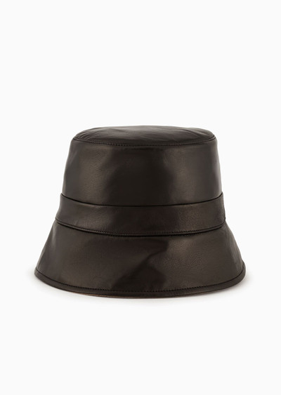 GIORGIO ARMANI Reversible nappa-leather cloche hat outlook