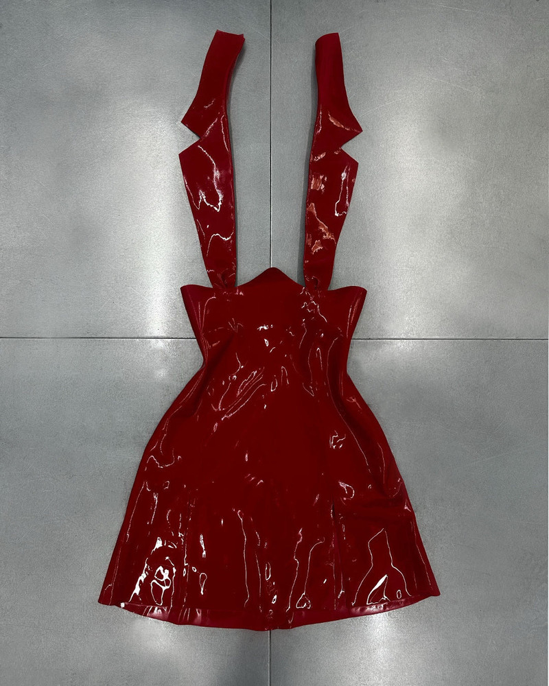 RED LATEX DRESS 1