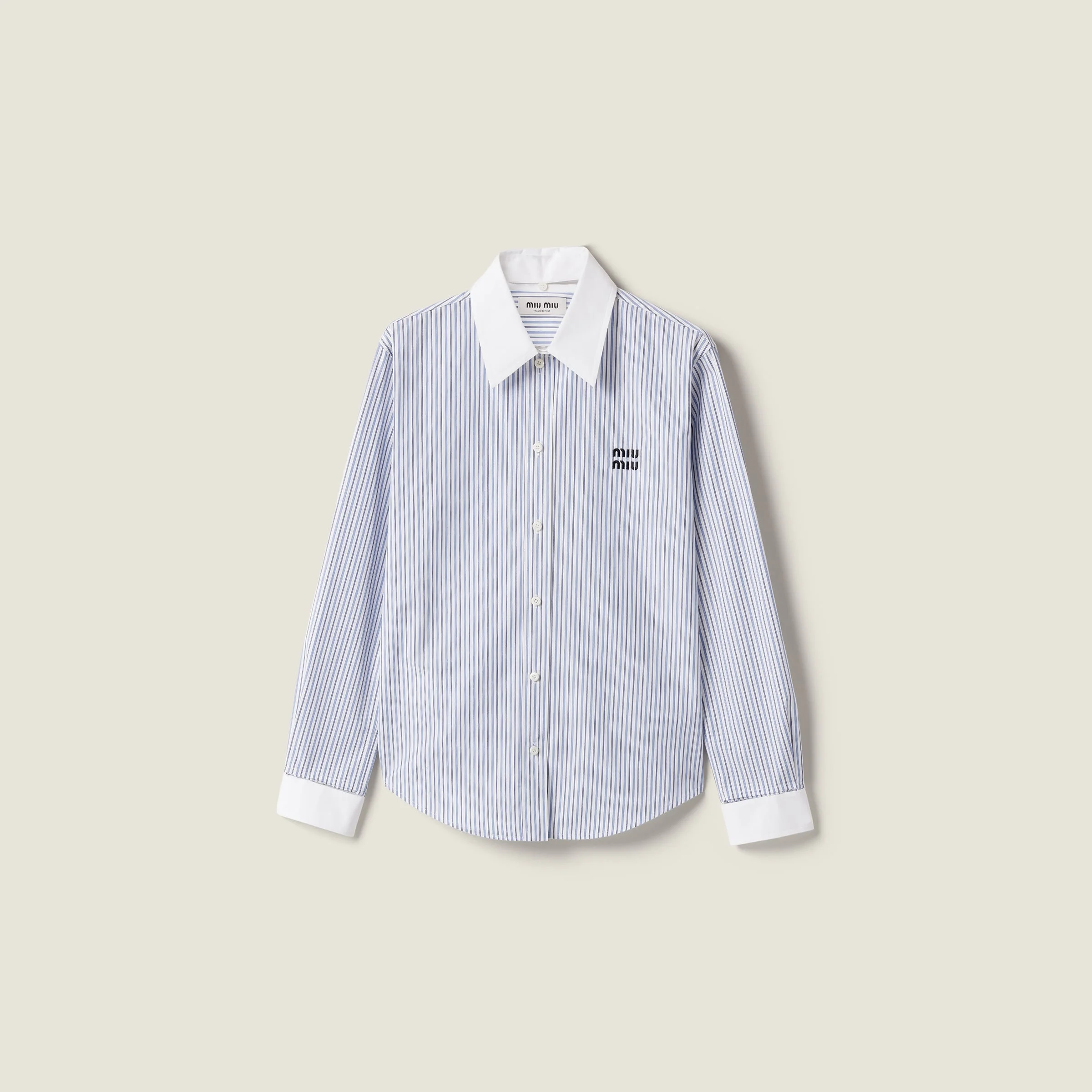 Striped poplin shirt - 1