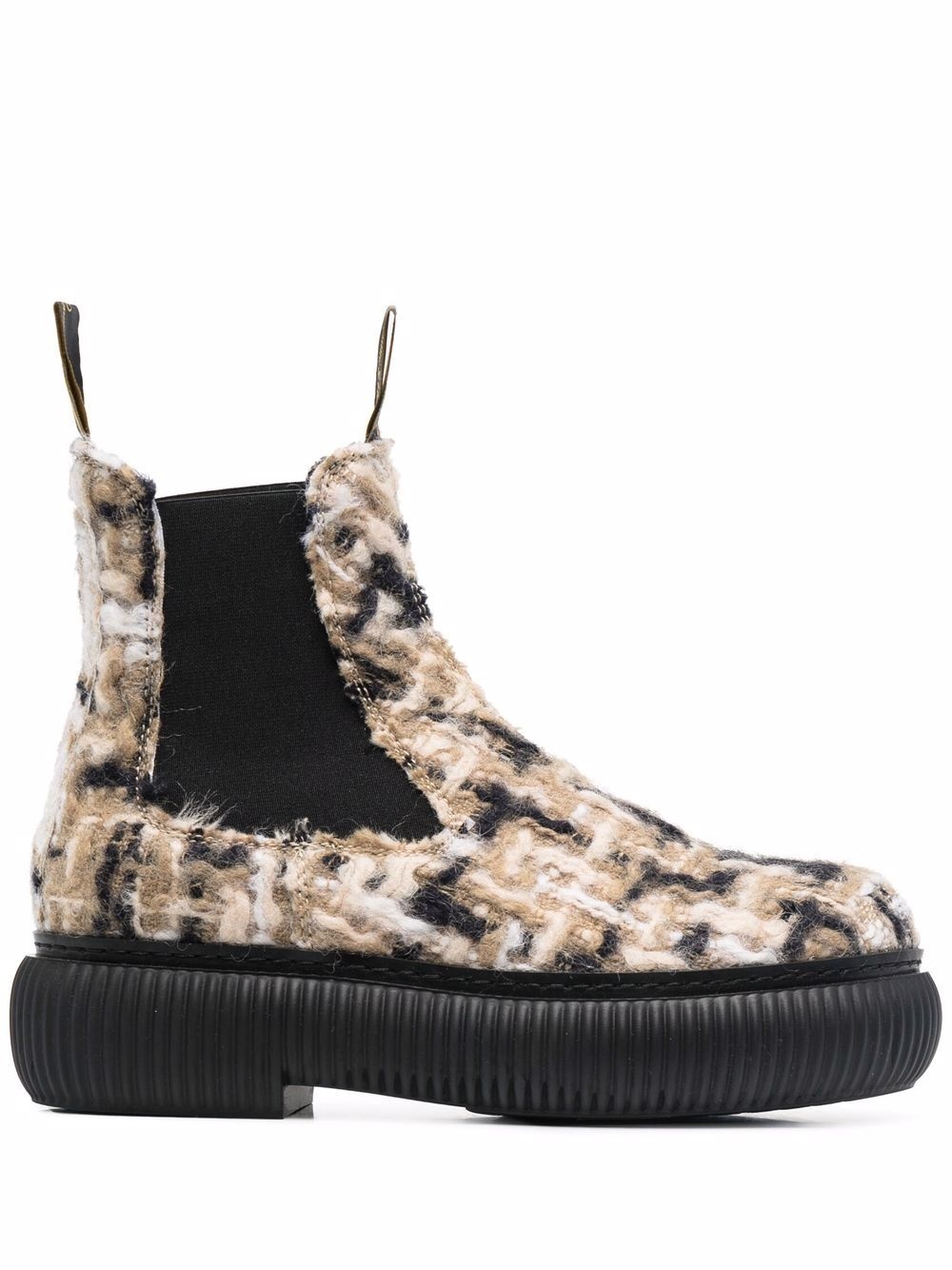 knitted-upper chelsea boots - 1