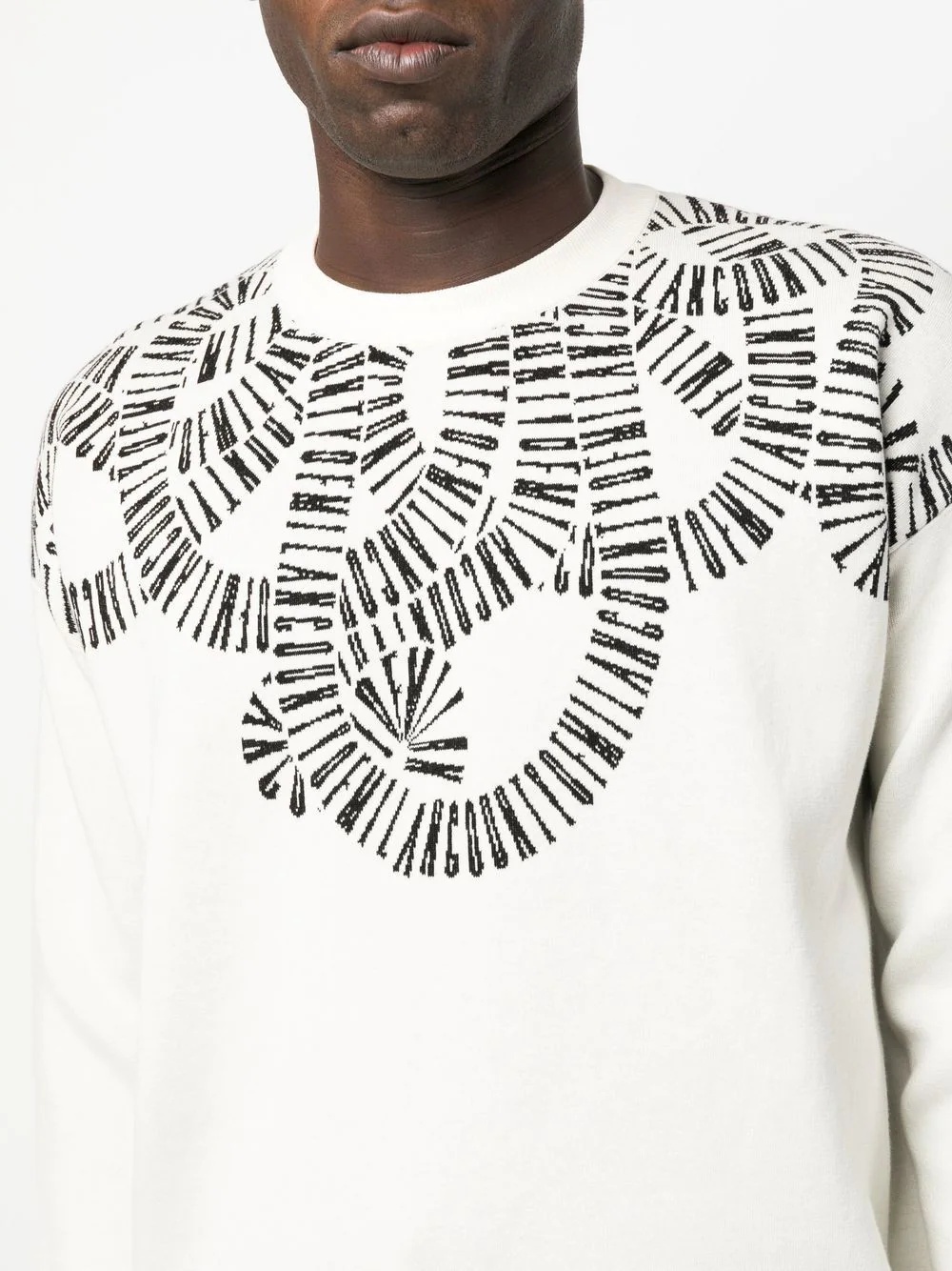 logo-print neckline detail jumper - 5