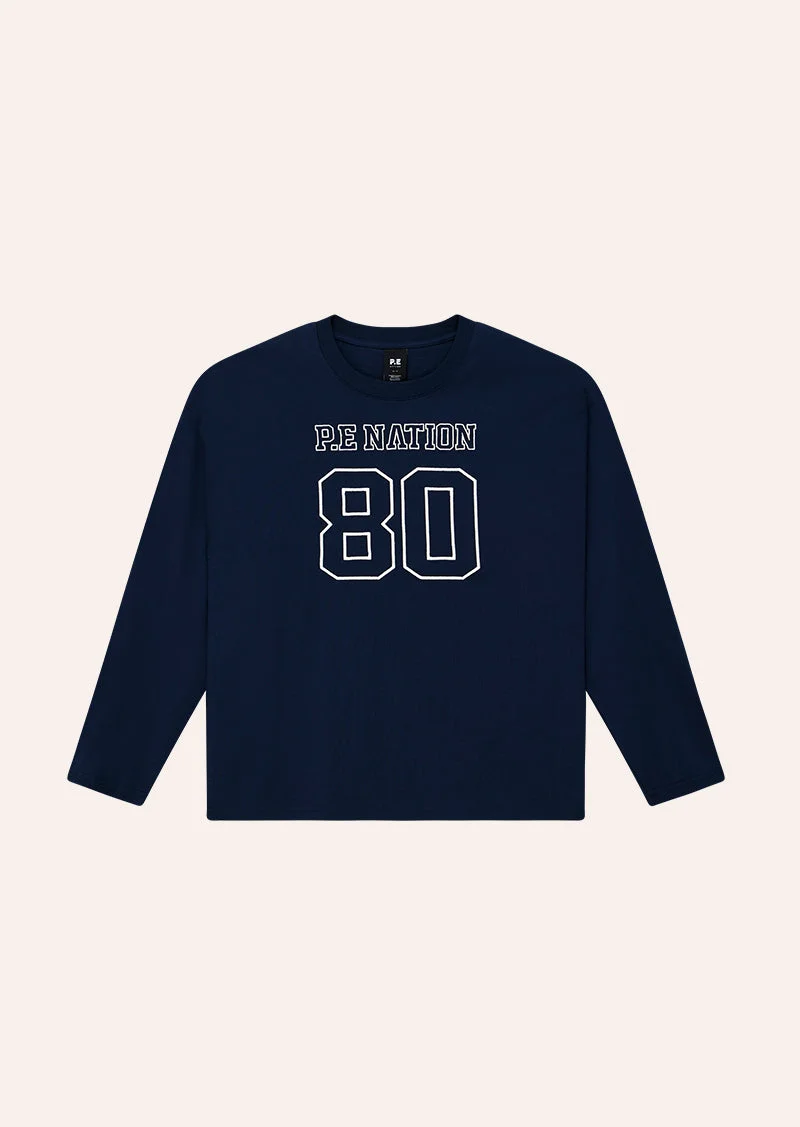 OVERSIZED LONG SLEEVE TEE IN DARK NAVY - 1