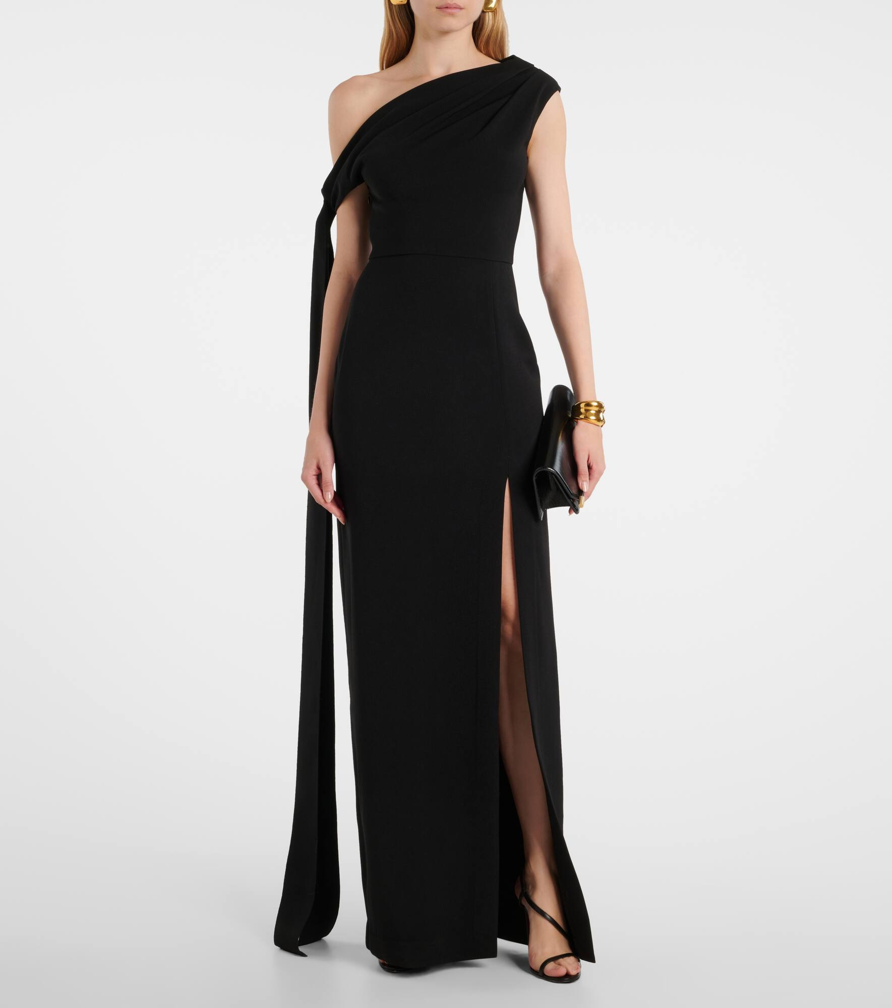 Irina scarf-detail crêpe gown - 2