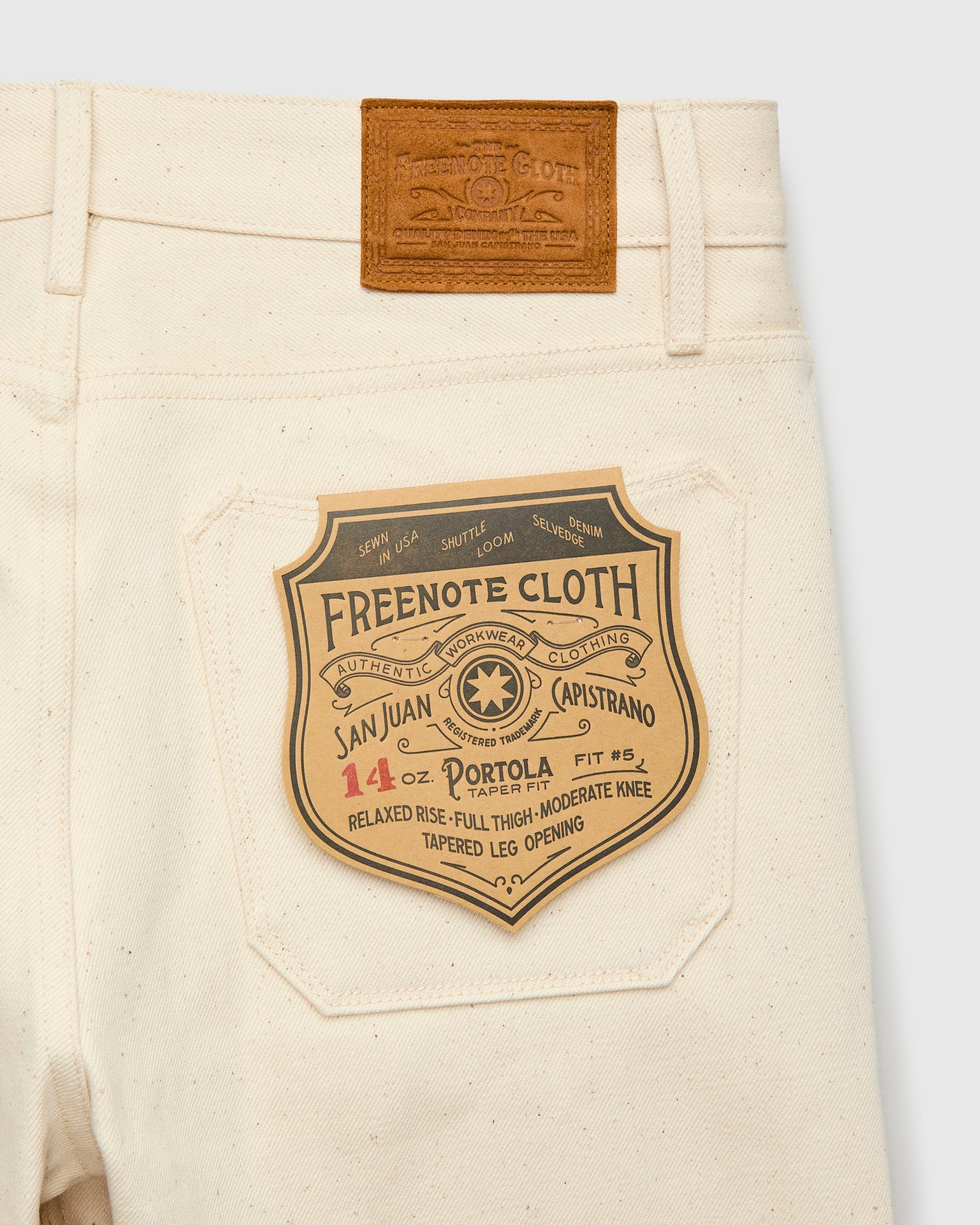 "Portola" 14oz Ecru Selvedge Denim - Tapered Fit - 4