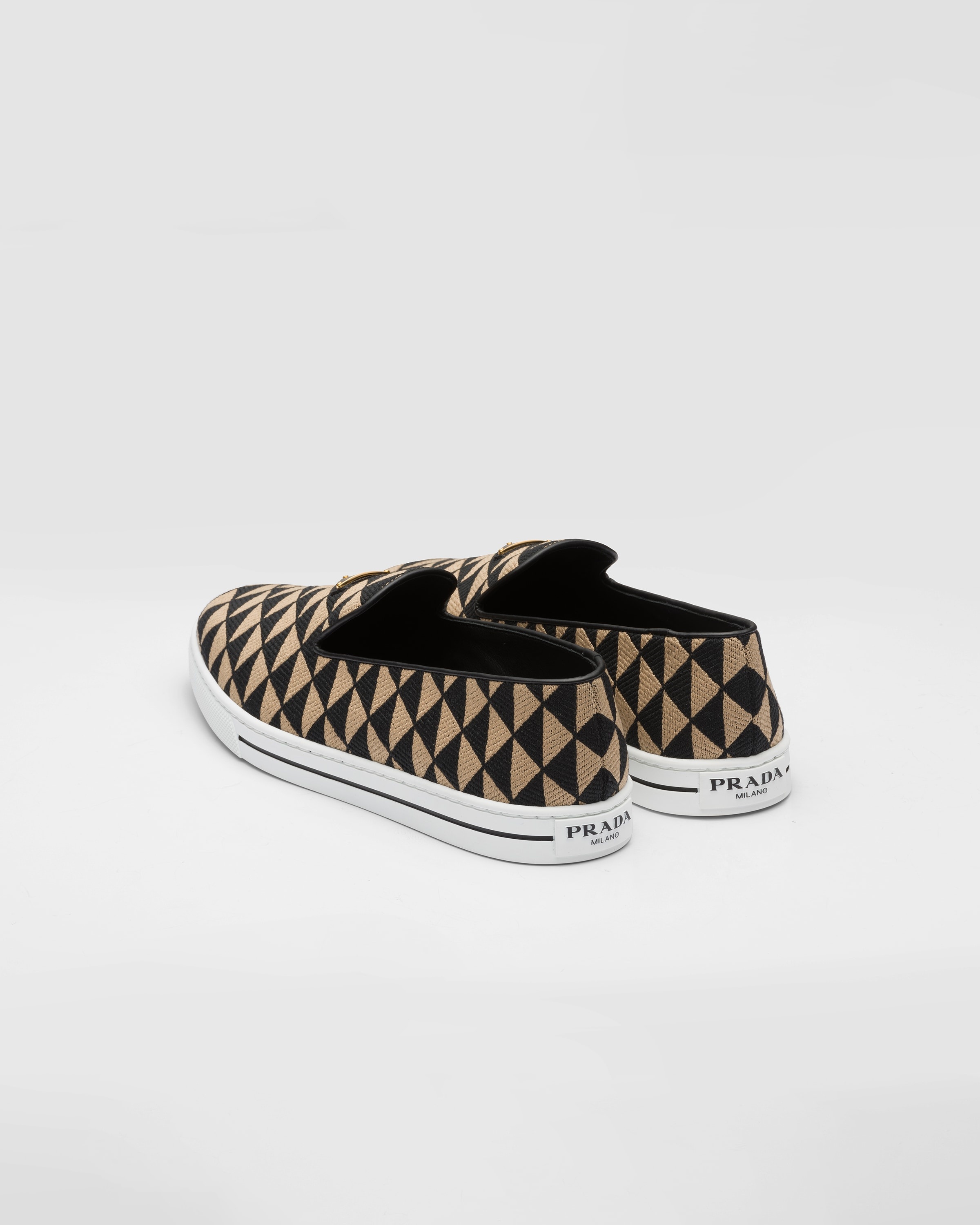 Embroidered technical fabric slip-on shoes - 5
