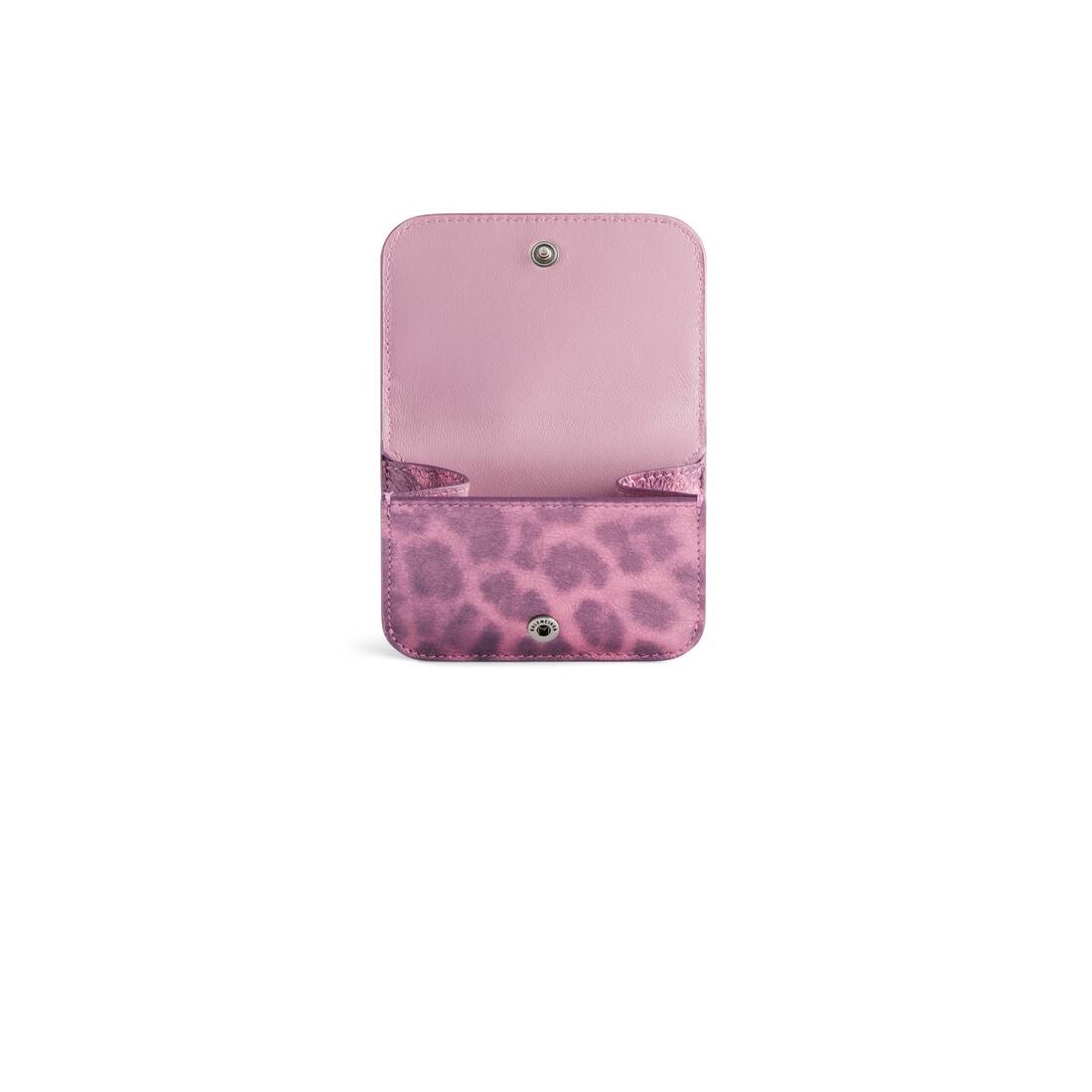 Women's Le Cagole Mini Wallet With Leopard Print in Pink - 2