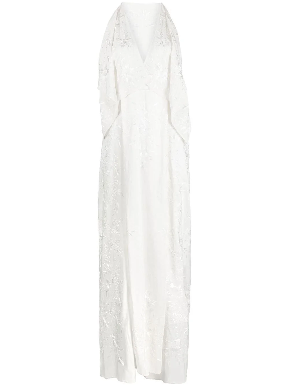 Pomaki floral-embroidered silk dress - 1