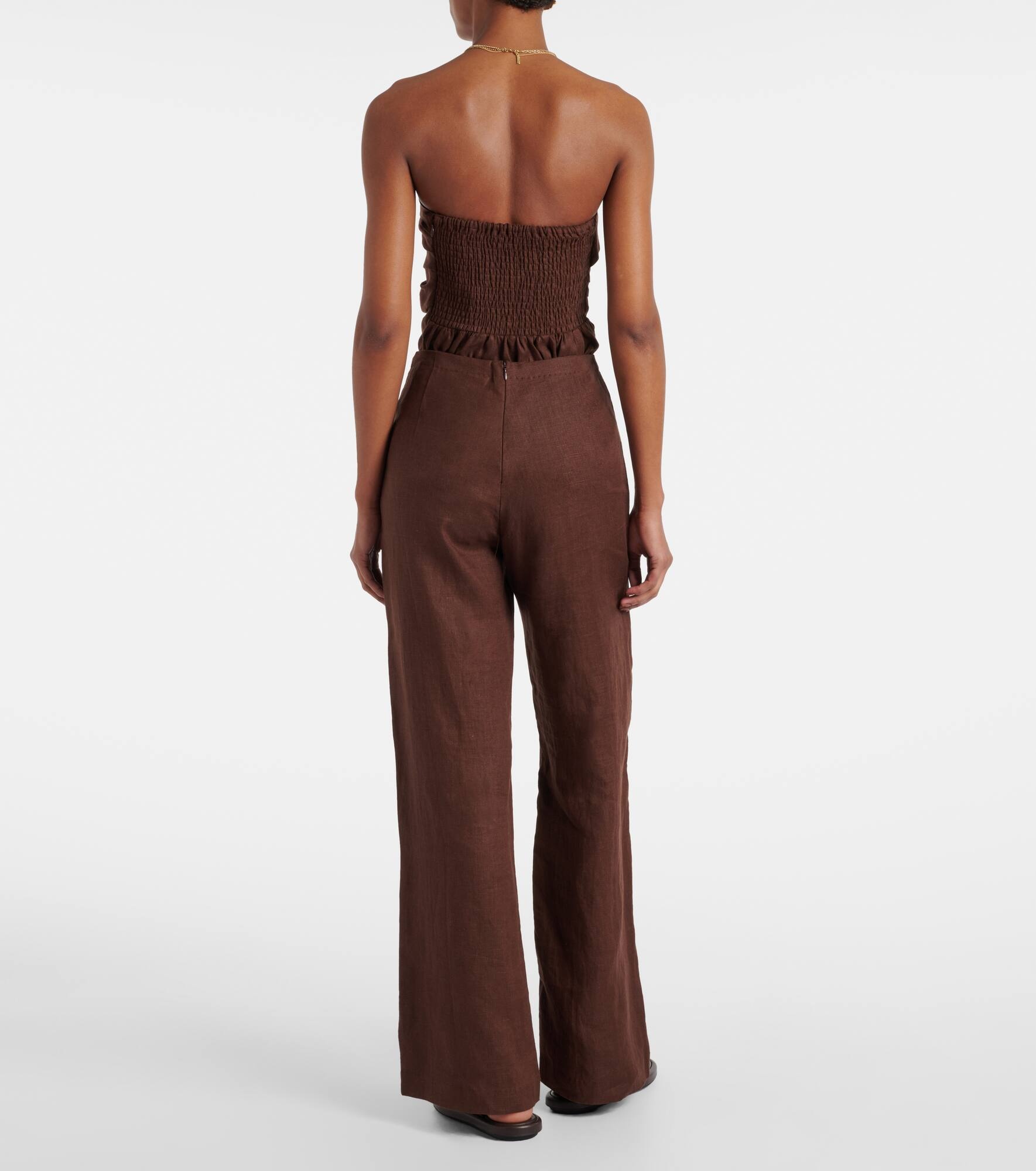 Ilride high-rise linen straight pants - 3
