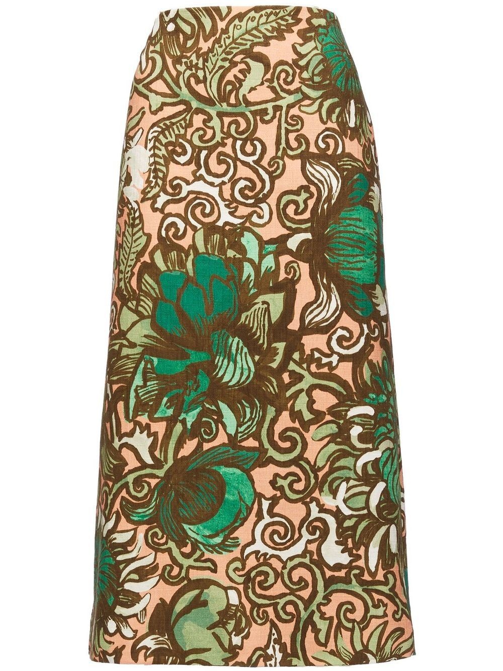 floral-print pencil skirt - 1