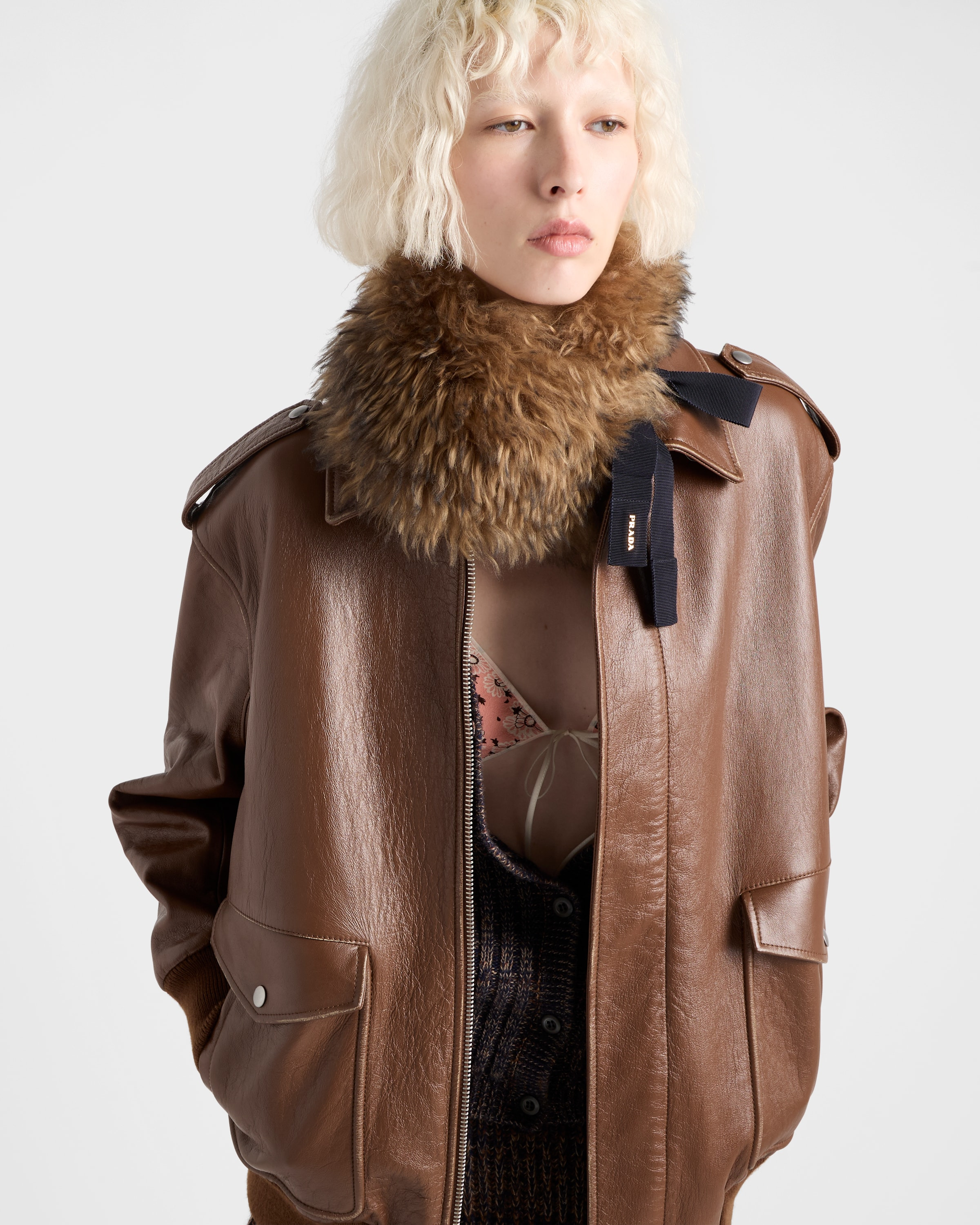 Nappa leather bomber jacket - 3