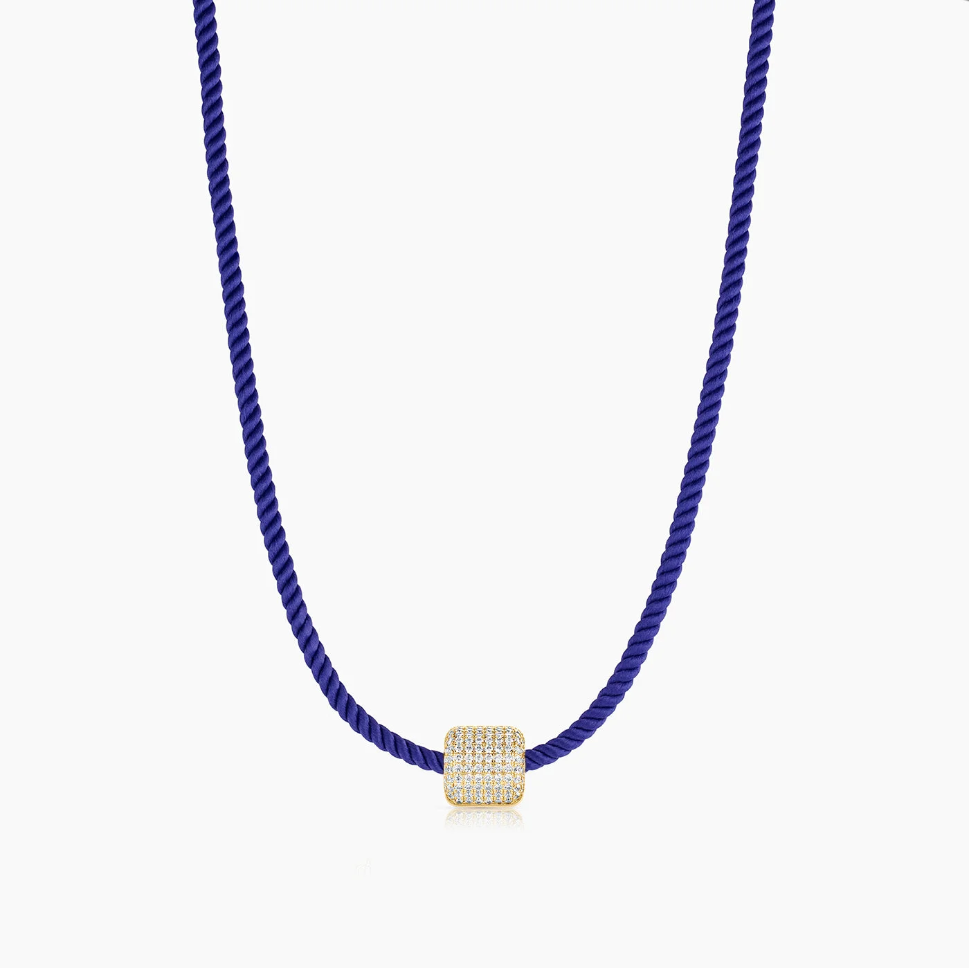 Celine Pavé Silk Cord Necklace - 1