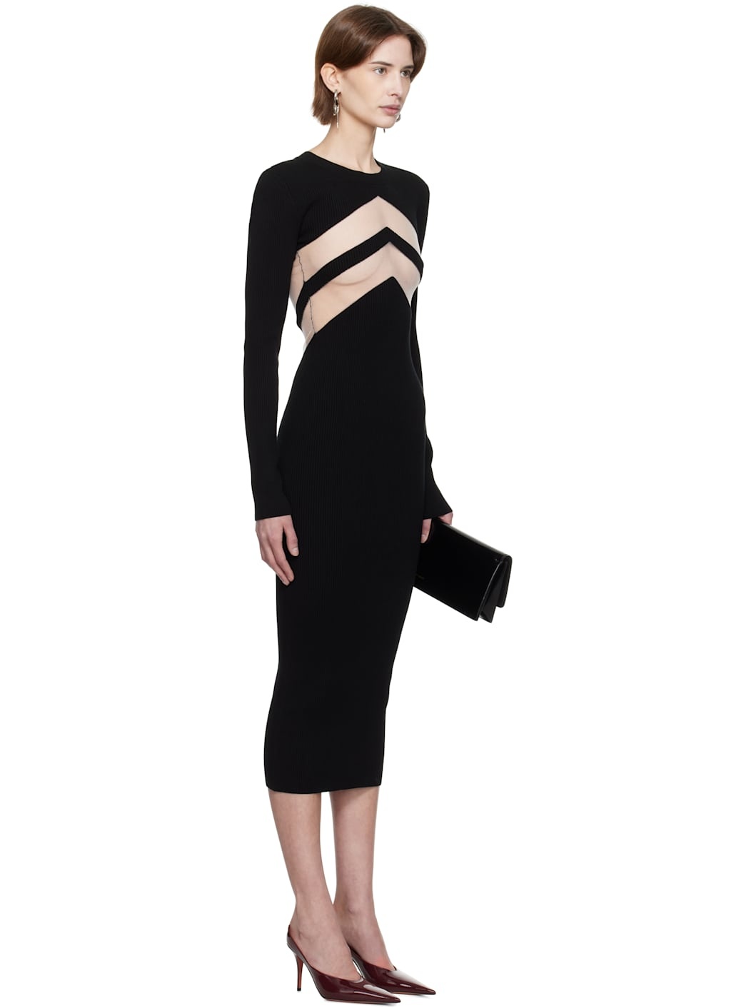 Black 'The Chevrons' Midi Dress - 2