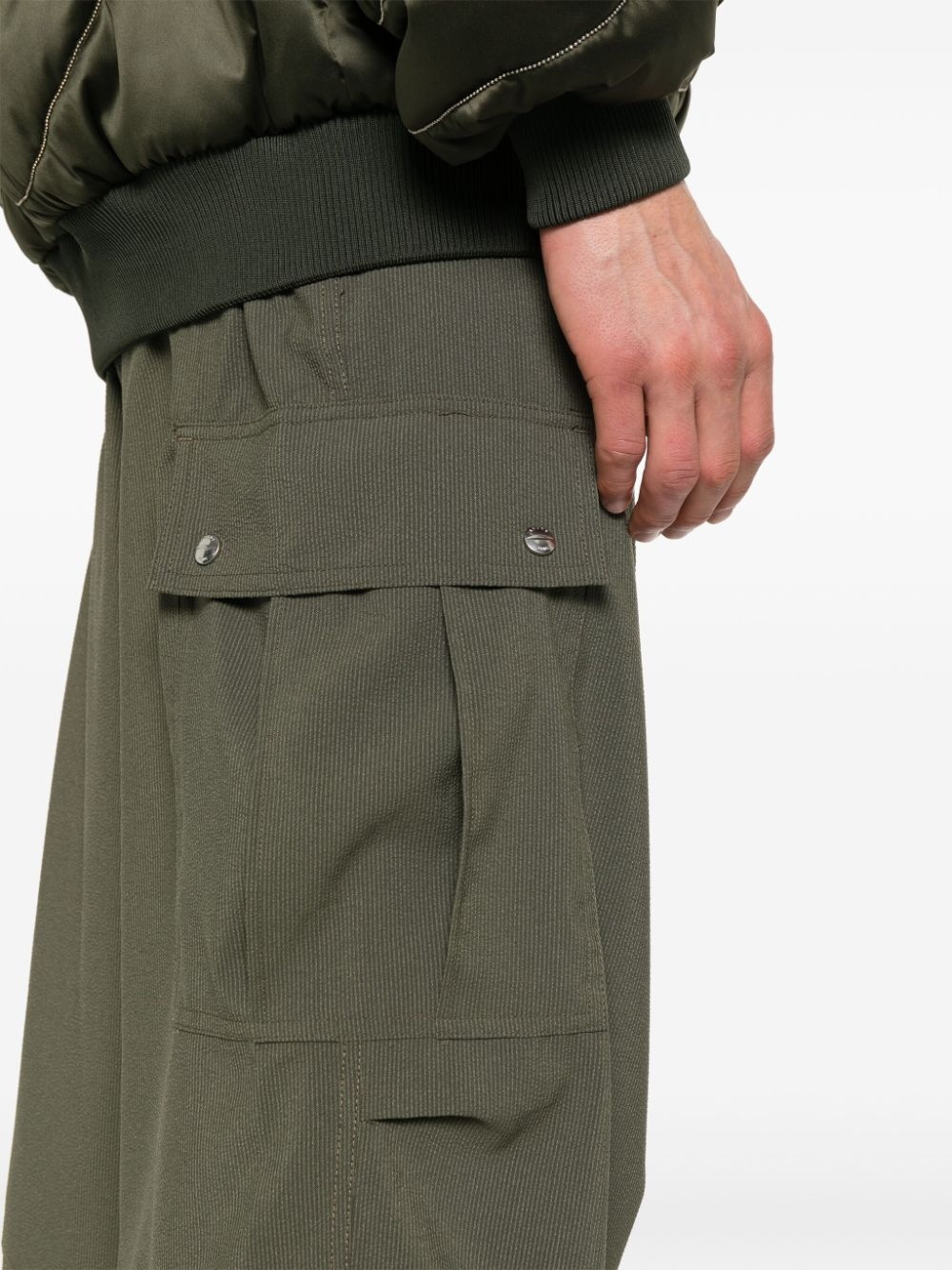 pinstripe straight-leg cargo pants - 5