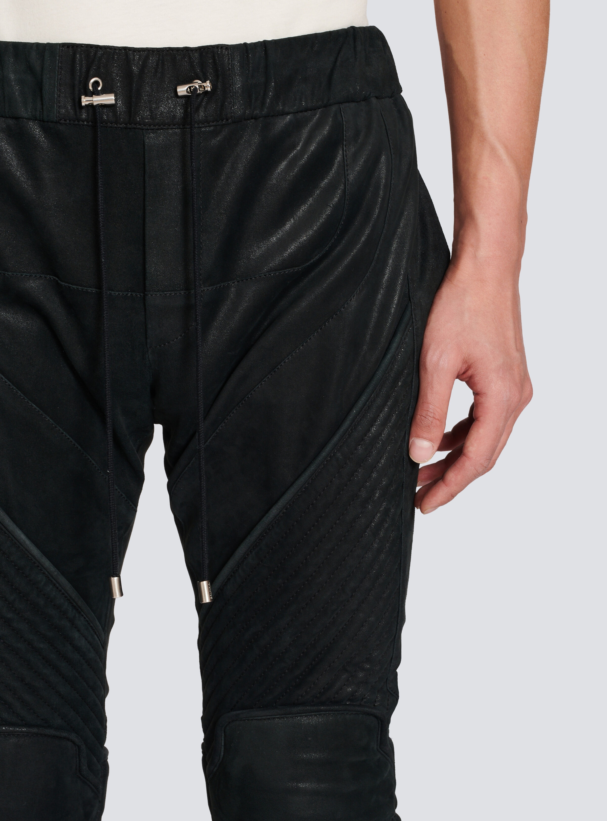 Leather jogging bottoms - 6