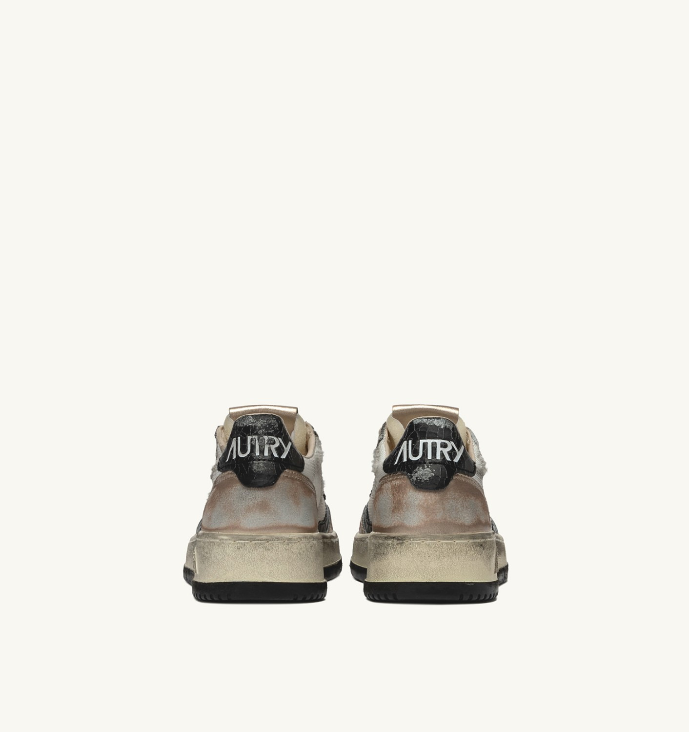 MEDALIST LOW SUPER VINTAGE SNEAKERS IN WHITE MESH, GOLD SUEDE AND BLACK LEATHER - 3
