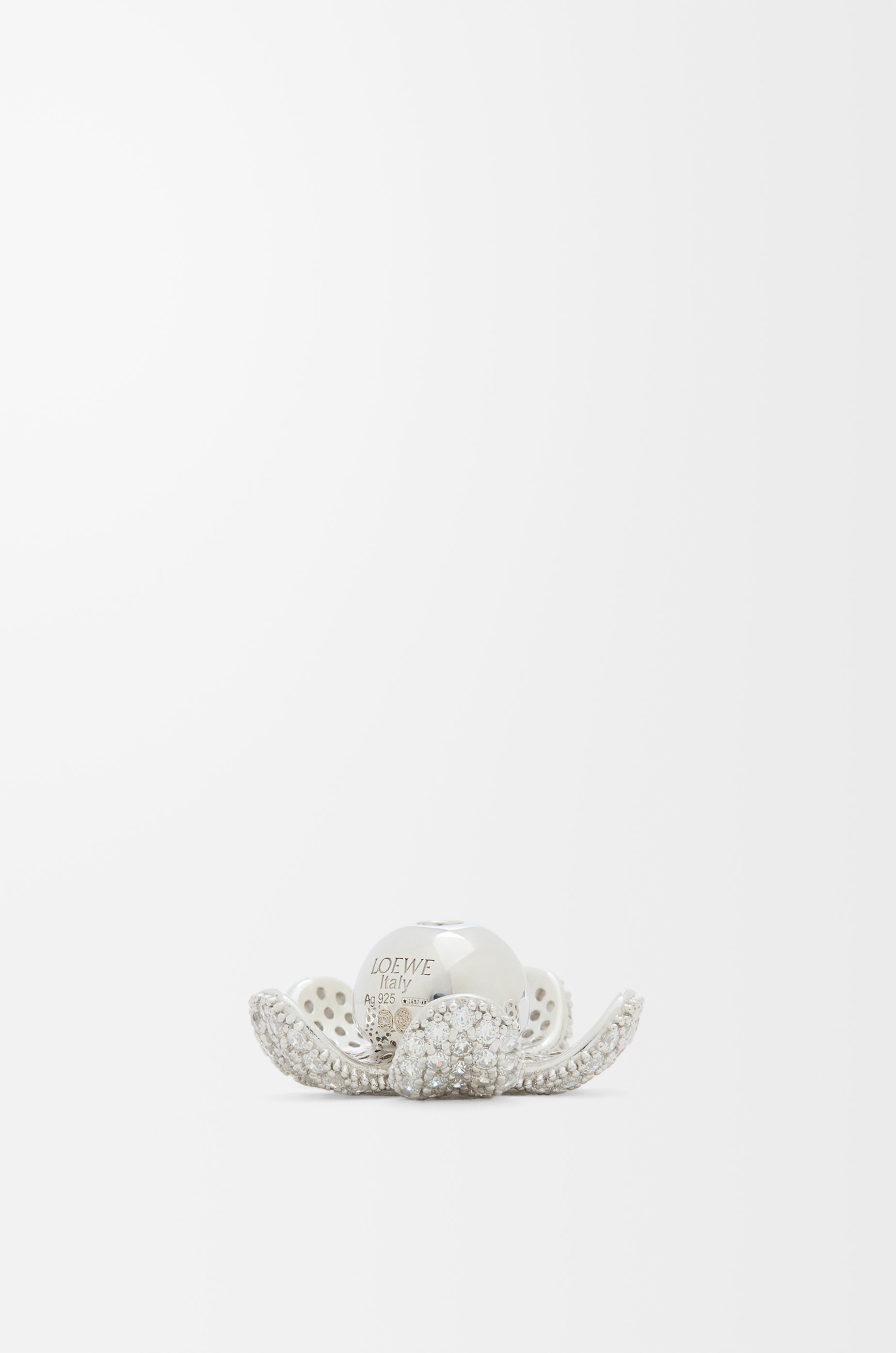 Flower Hat pendant in sterling silver and crystals - 2