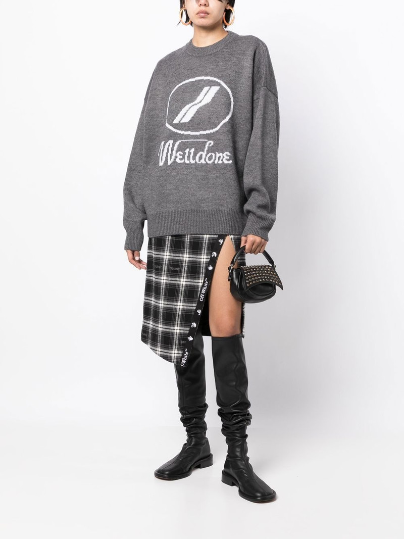 We11done crew-neck logo jumper outlook