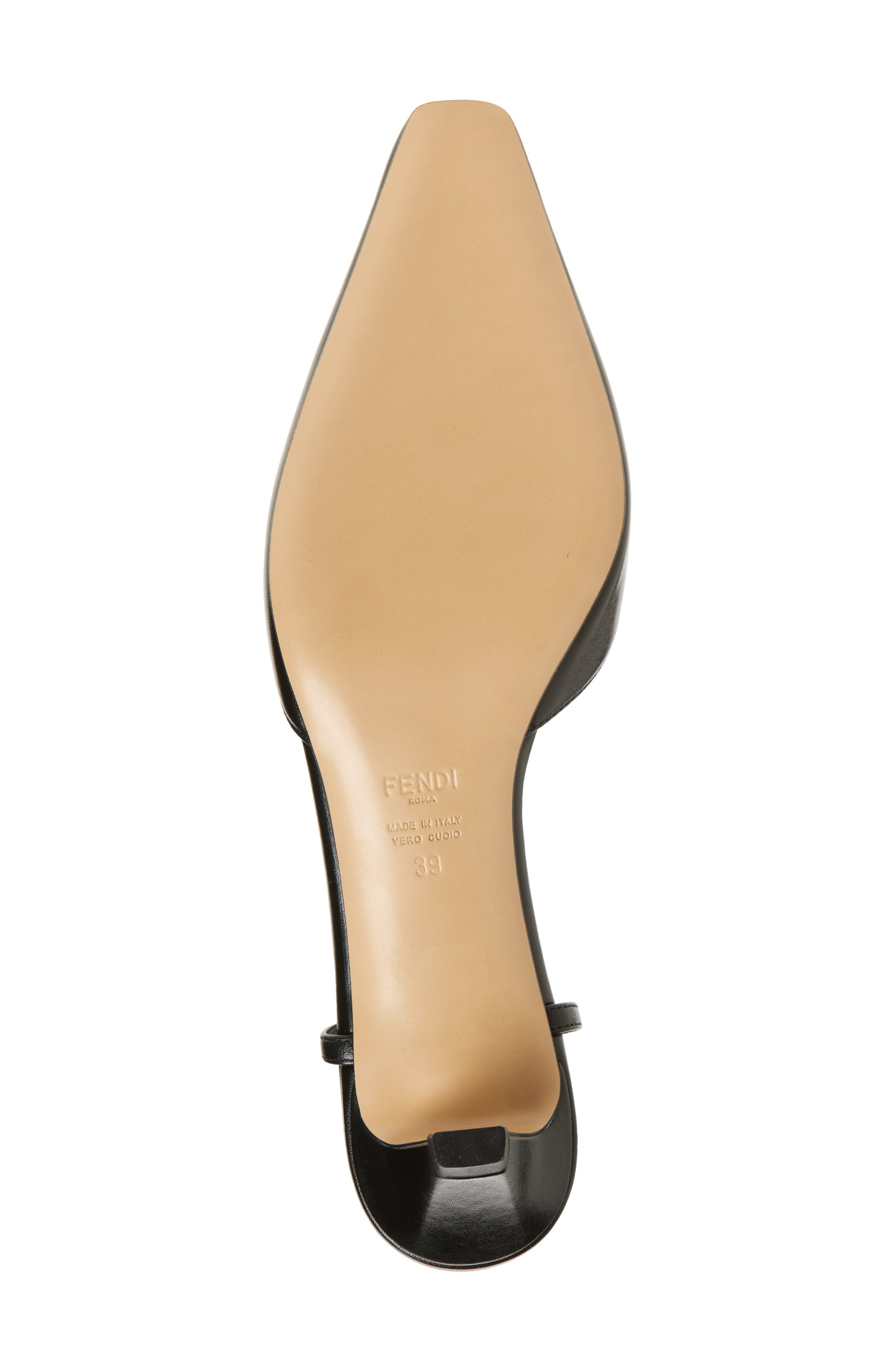 Fendi Fold Kitten Heel Slingback Pump in Nero at Nordstrom - 6