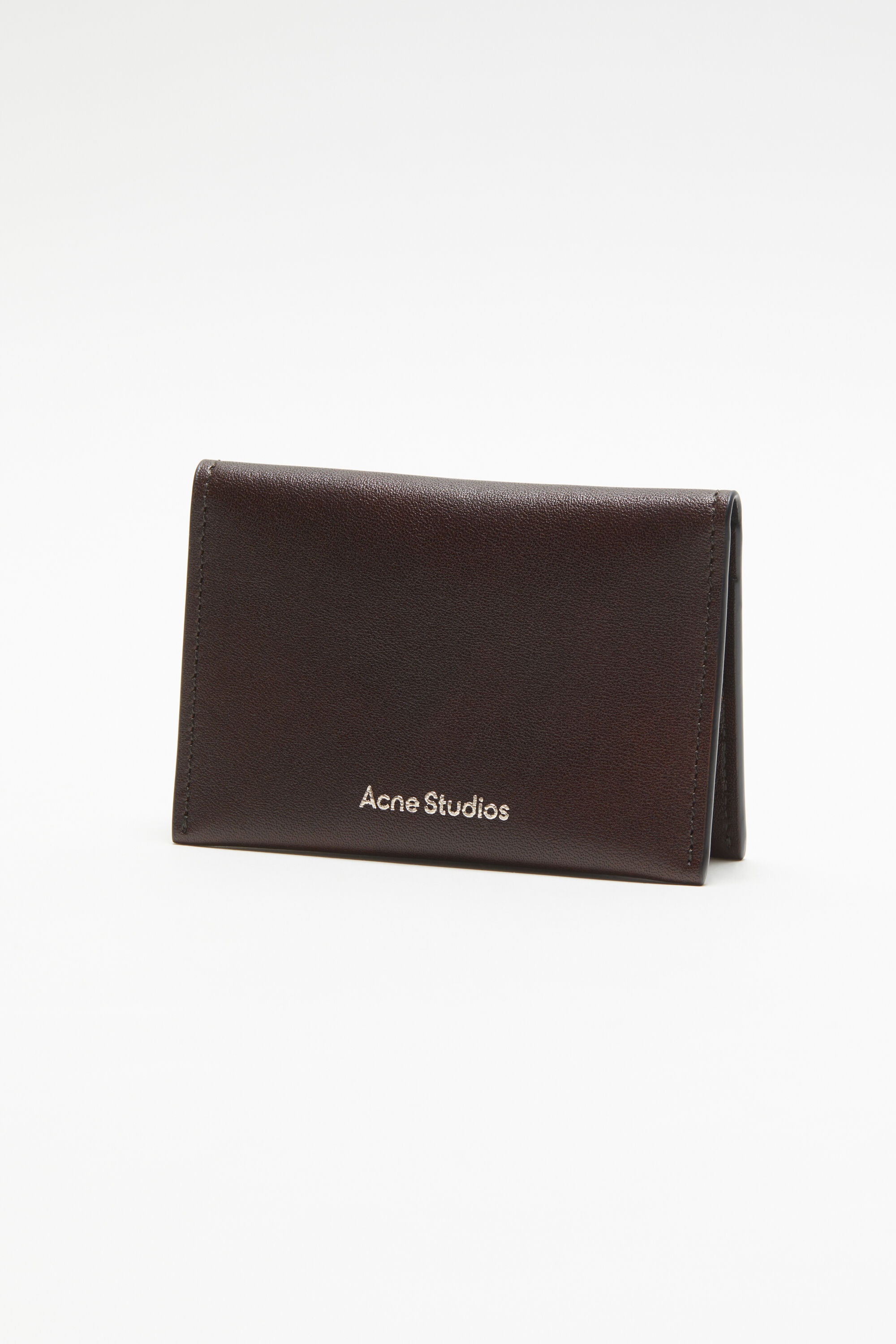 Folded leather wallet - Dark brown - 3
