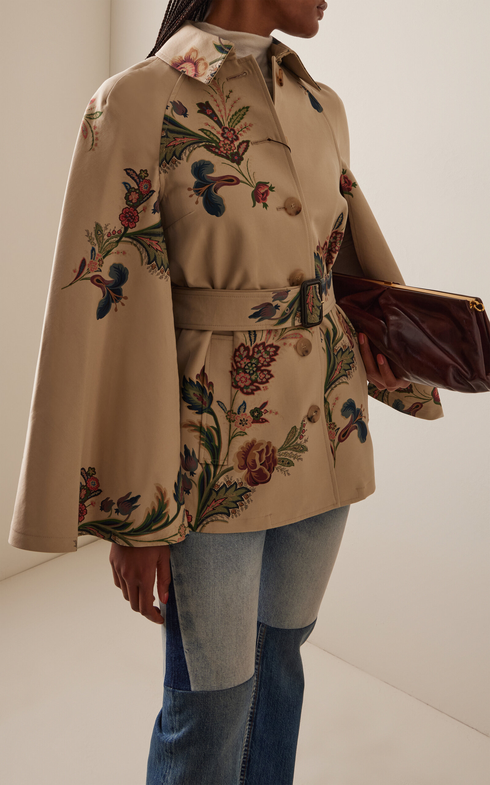 Printed Cotton Cape Coat multi - 2