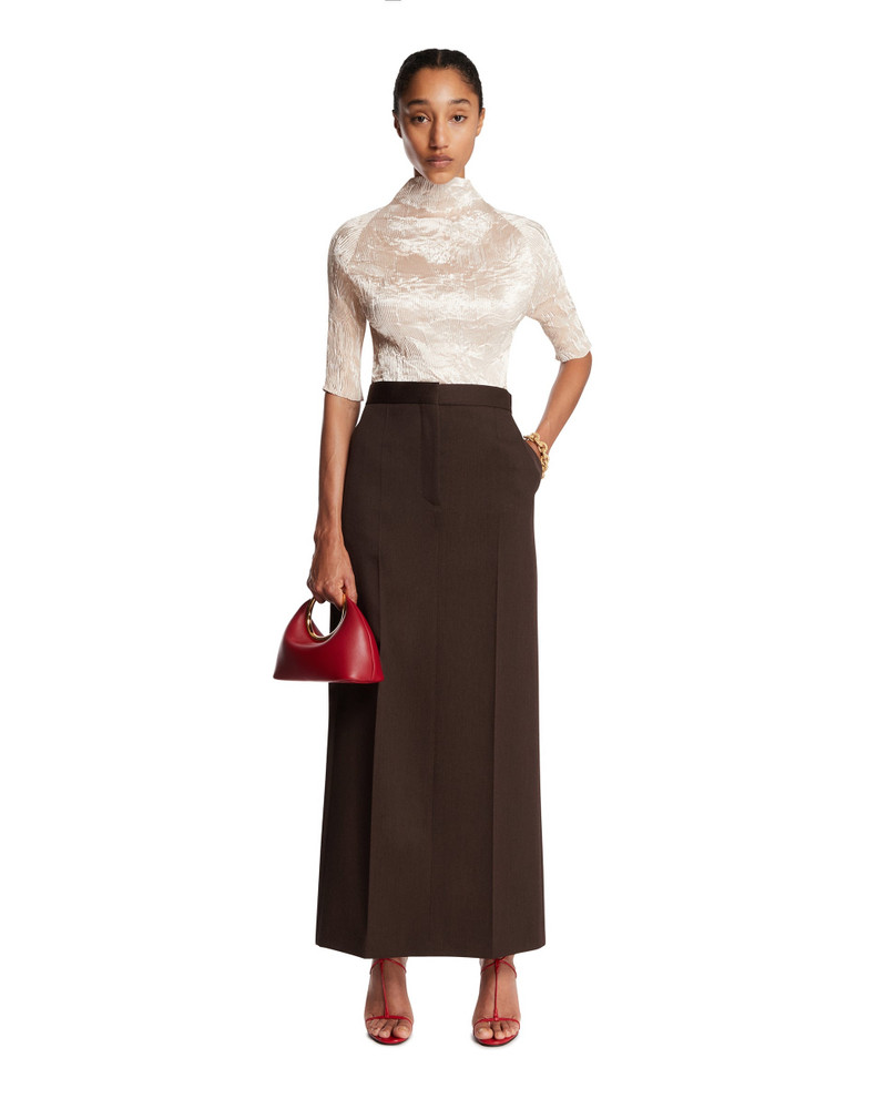 FFORME Beige Dahlia Pleated Top outlook