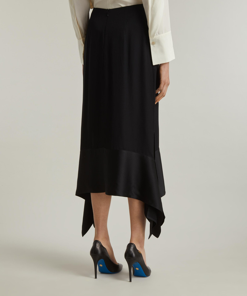 Satin-Sash Crepe Skirt 4