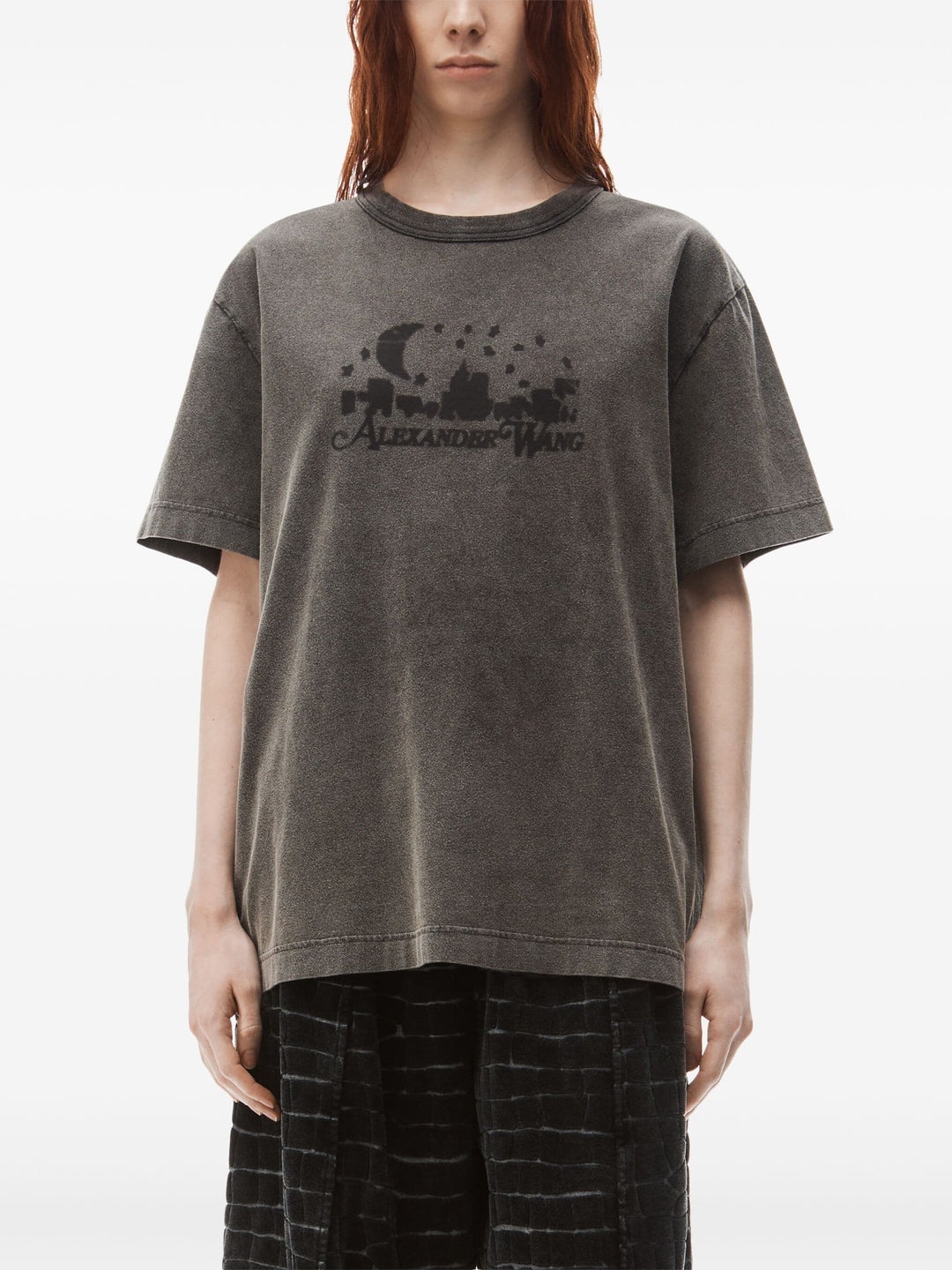 Distressed Skyline Tee In Sueded Cotton Terry - 2