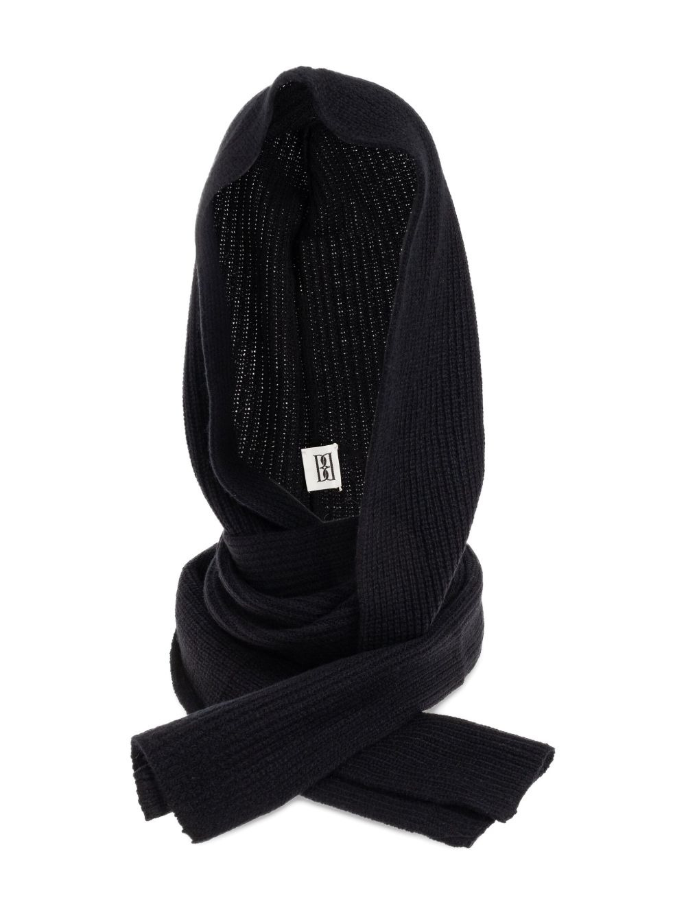 hooded ribbed scarf - 2