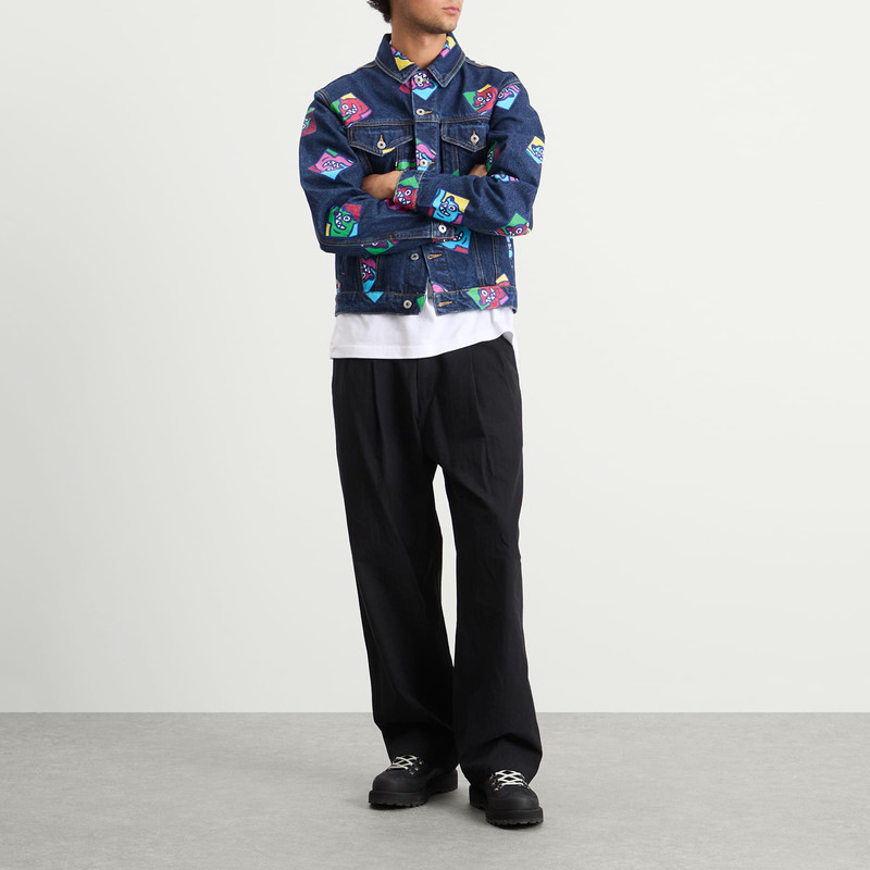 ICECREAM ICECREAM Running Dog Tile Denim Trucker Jacket outlook