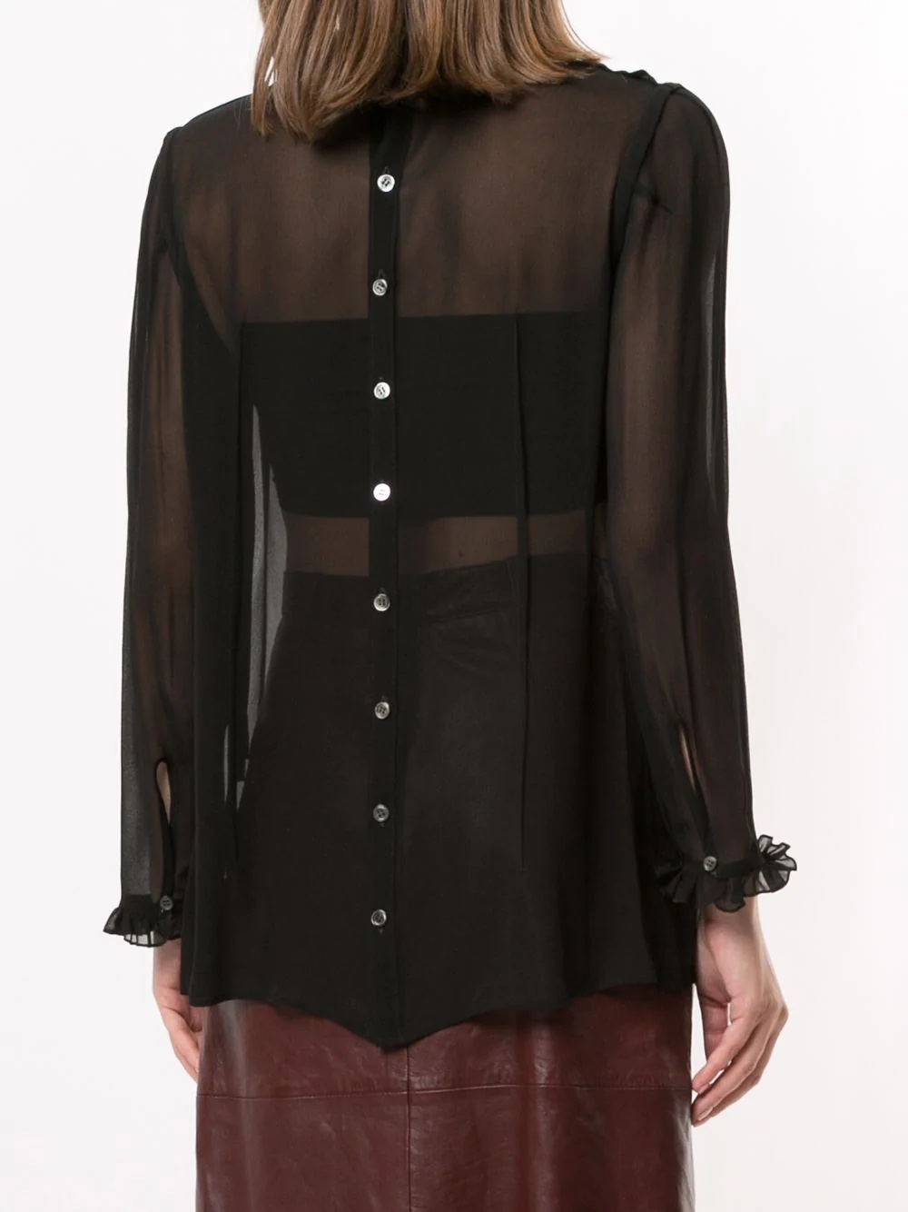 sheer silk blouse - 4