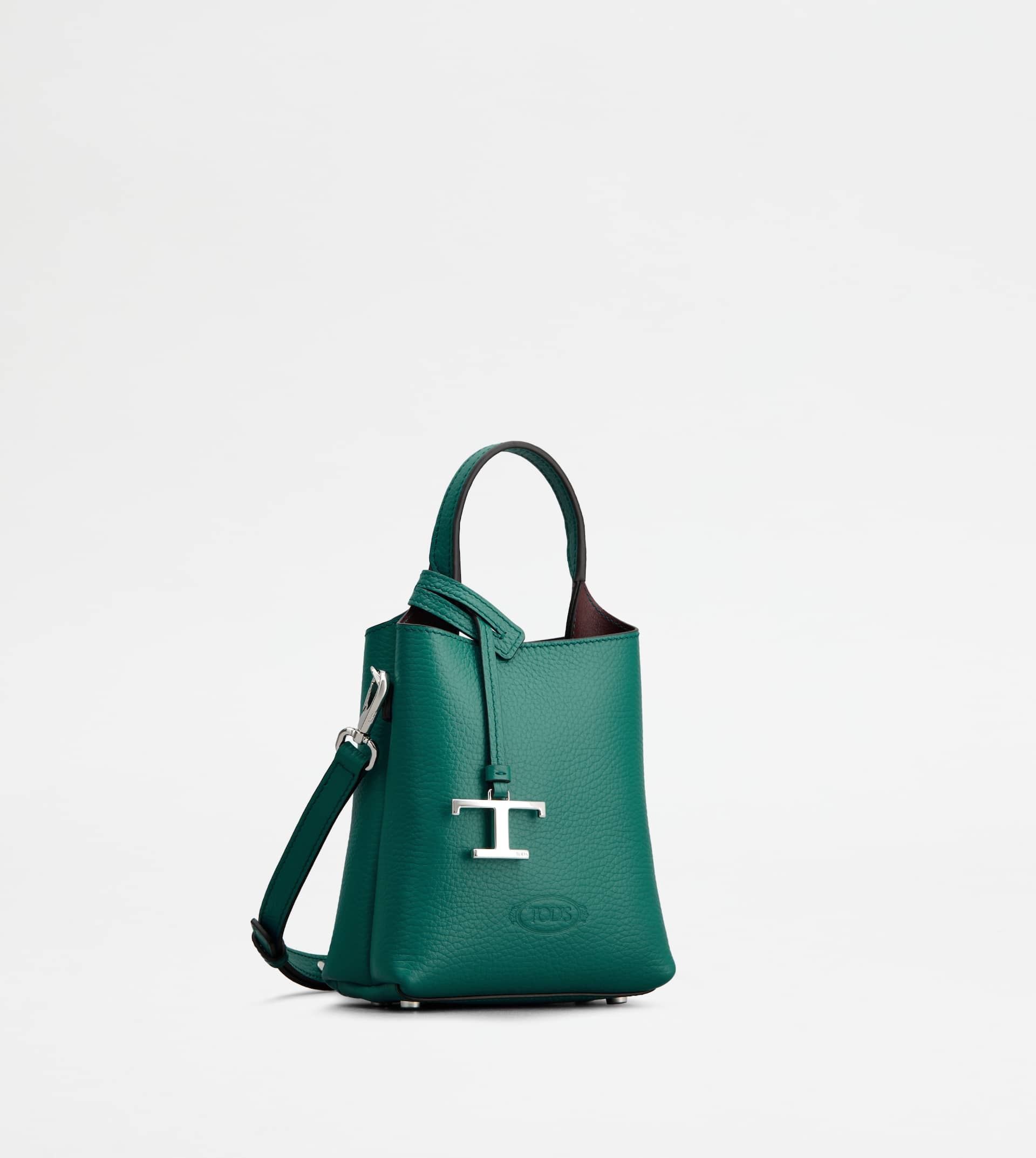 TOD'S MICRO BAG IN LEATHER - BURGUNDY, GREEN - 3