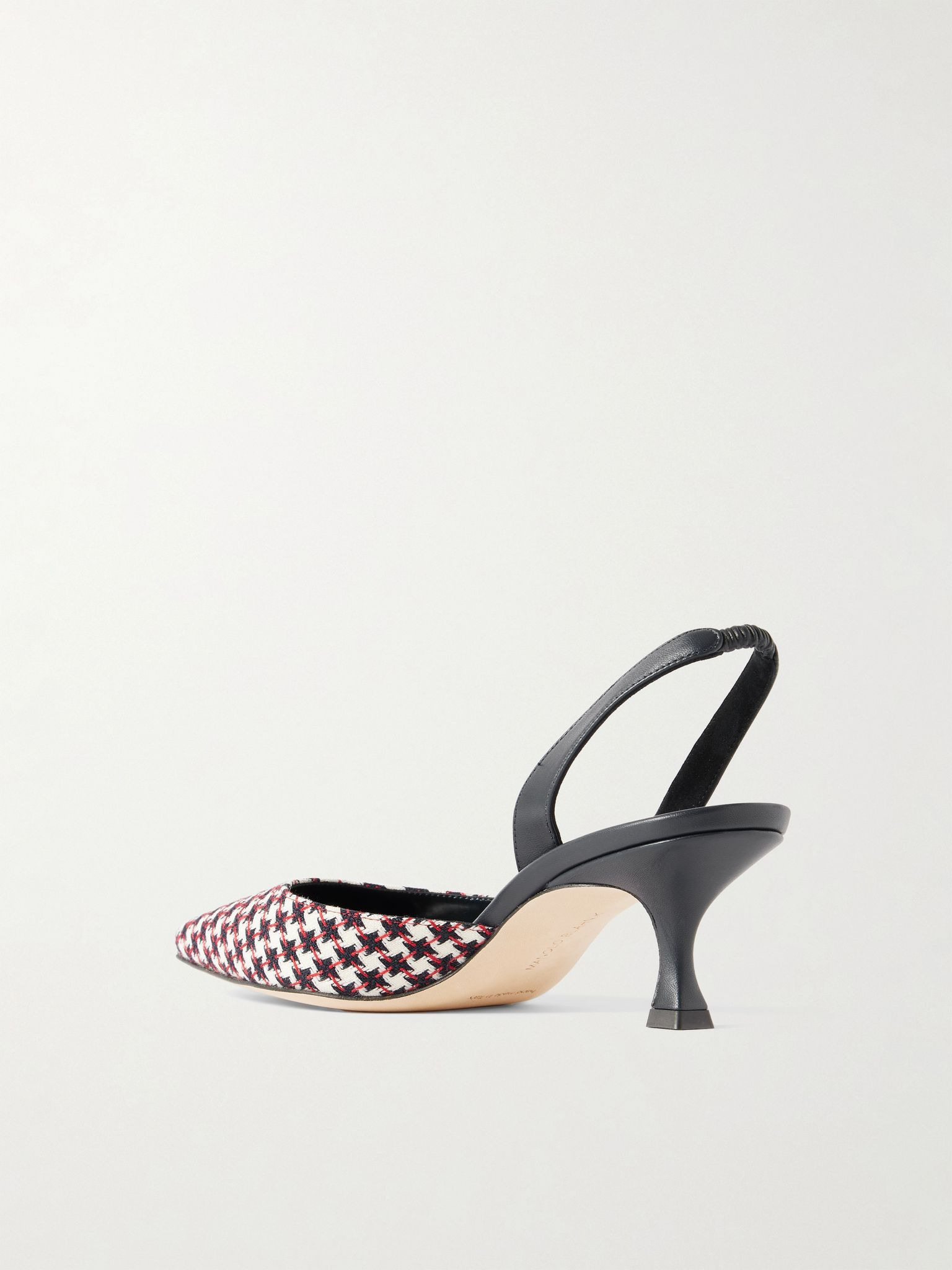 Carolyne 50 houndstooth wool-tweed slingback pumps White - 3