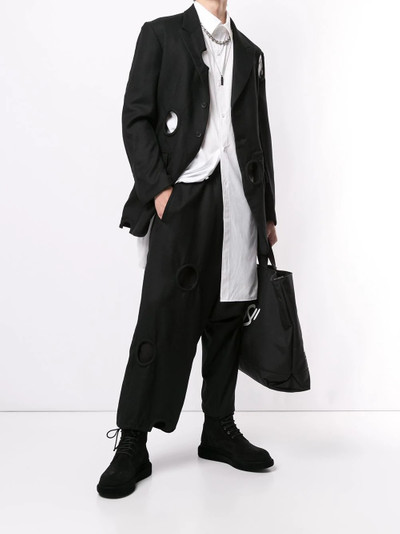 Yohji Yamamoto unisex cut-out wool blazer outlook