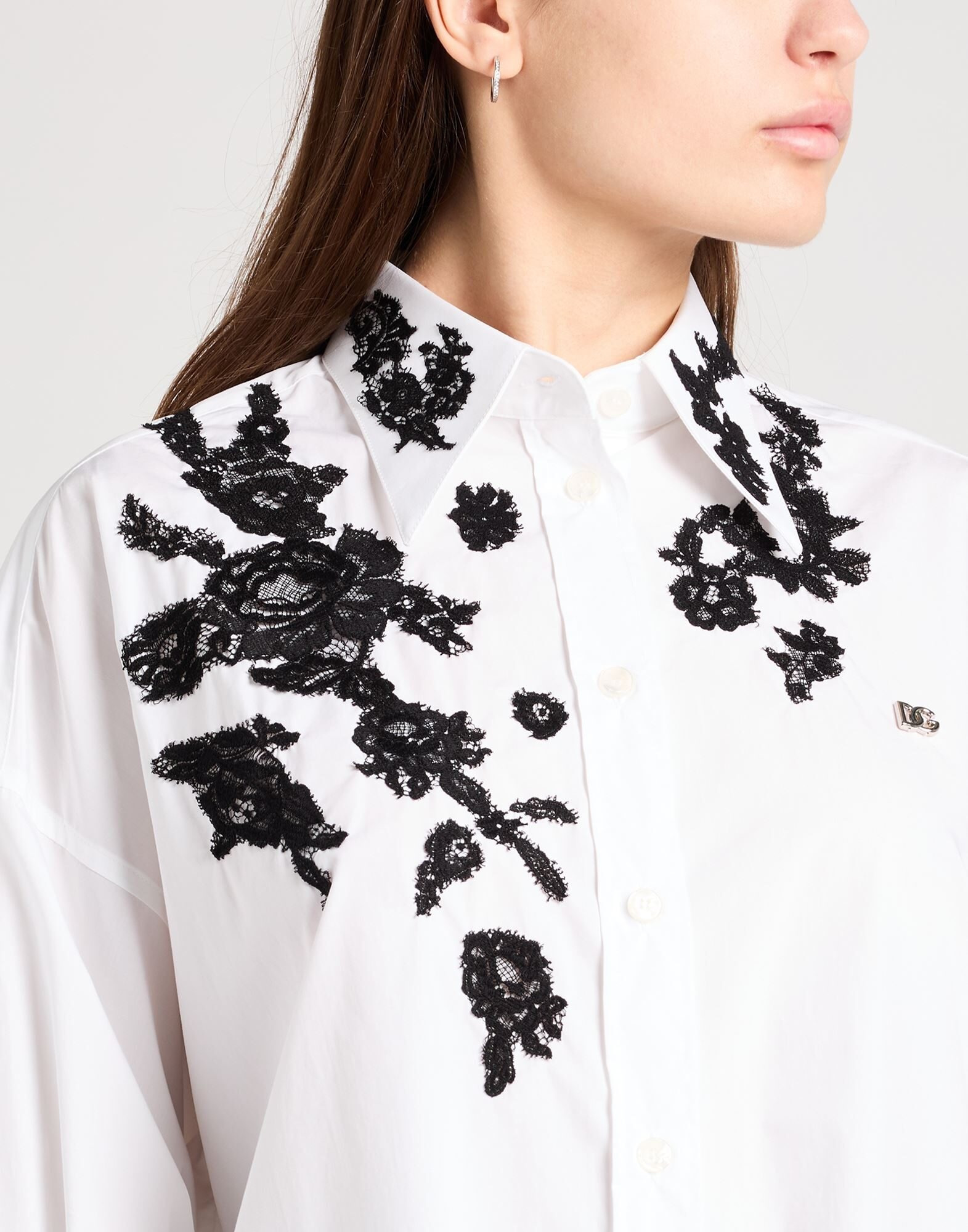 White Women's Lace Shirts & Blouses - 4