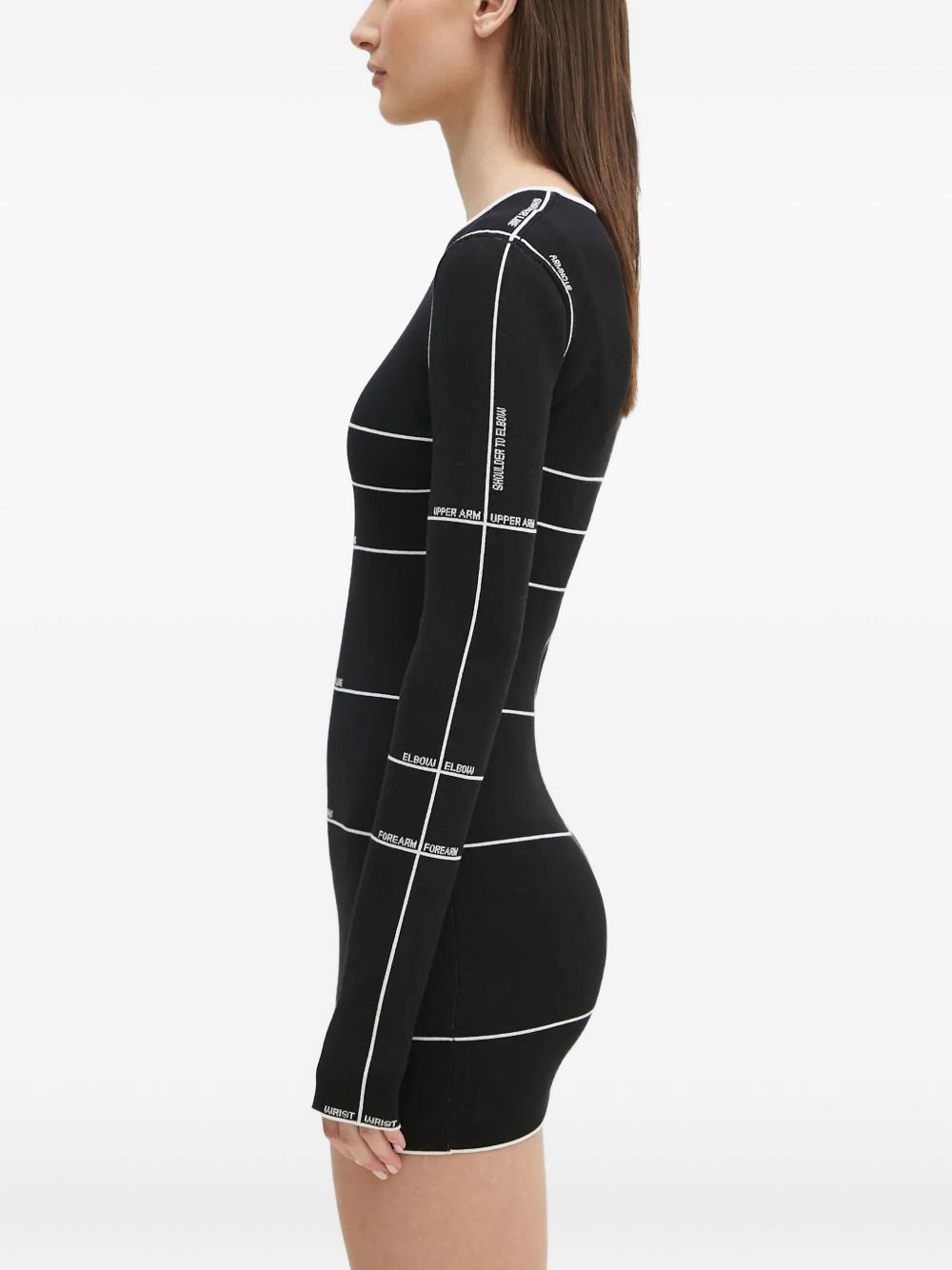 intarsia-knit mini dress - 3