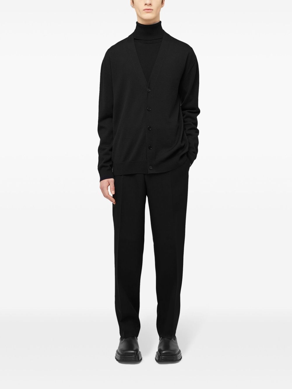 V-neck wool cardigan - 2