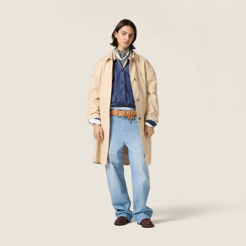 Miu Miu Old gabardine single-breasted trench coat outlook