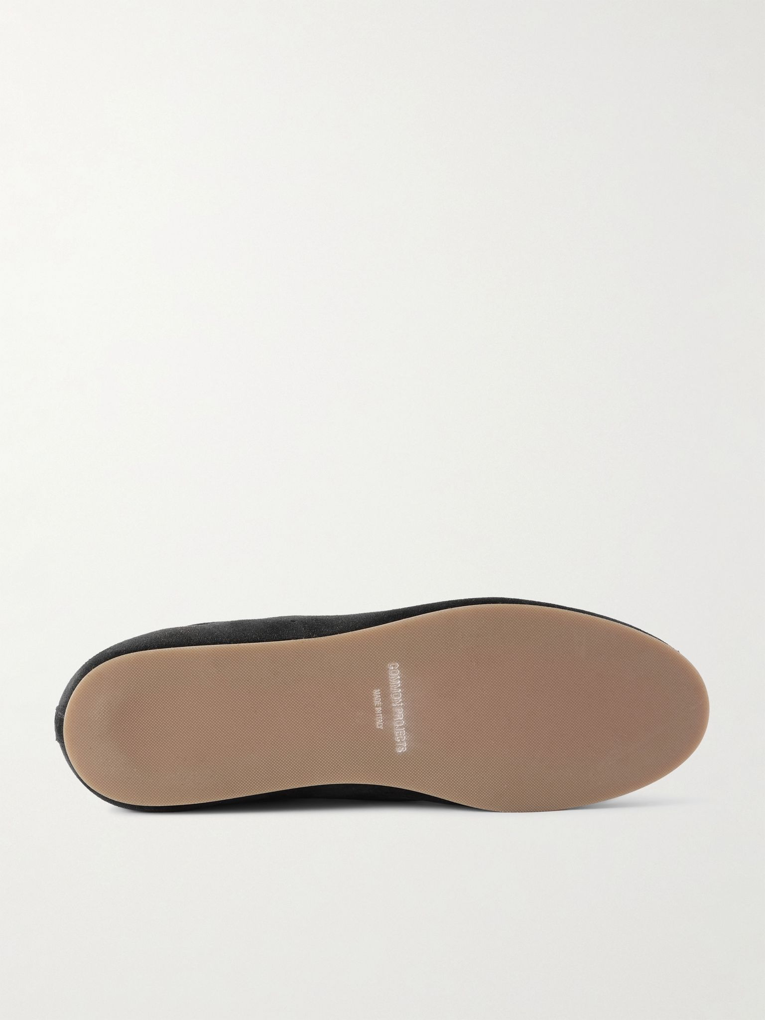 Driving Lo Profile Leather-Trimmed Suede Sneakers Black - 3