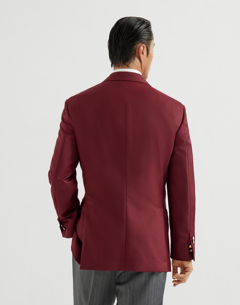 Virgin wool batavia one-and-a-half breasted Tailor blazer with metal buttons 3